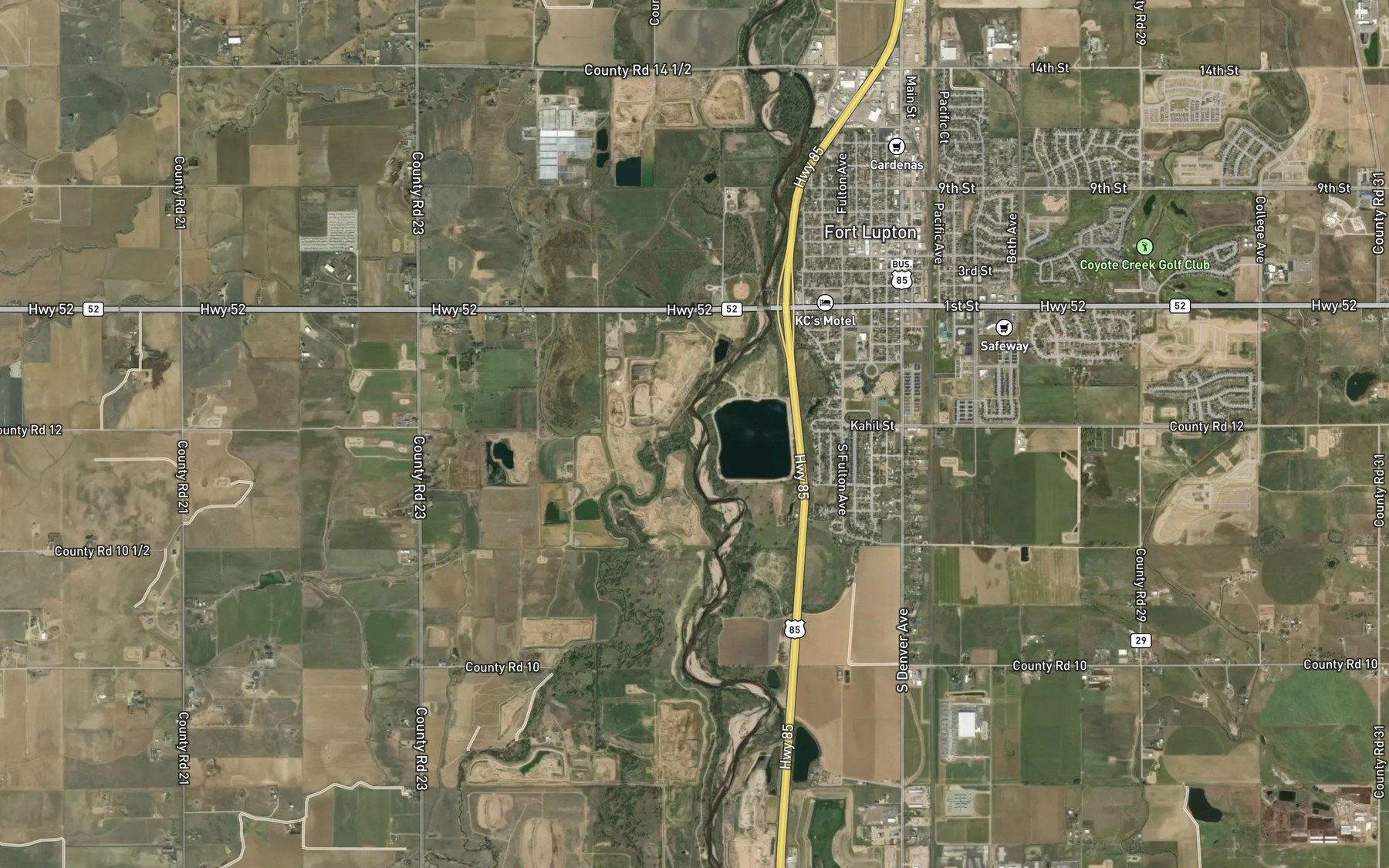 Satellite map of the Big Dry Creek