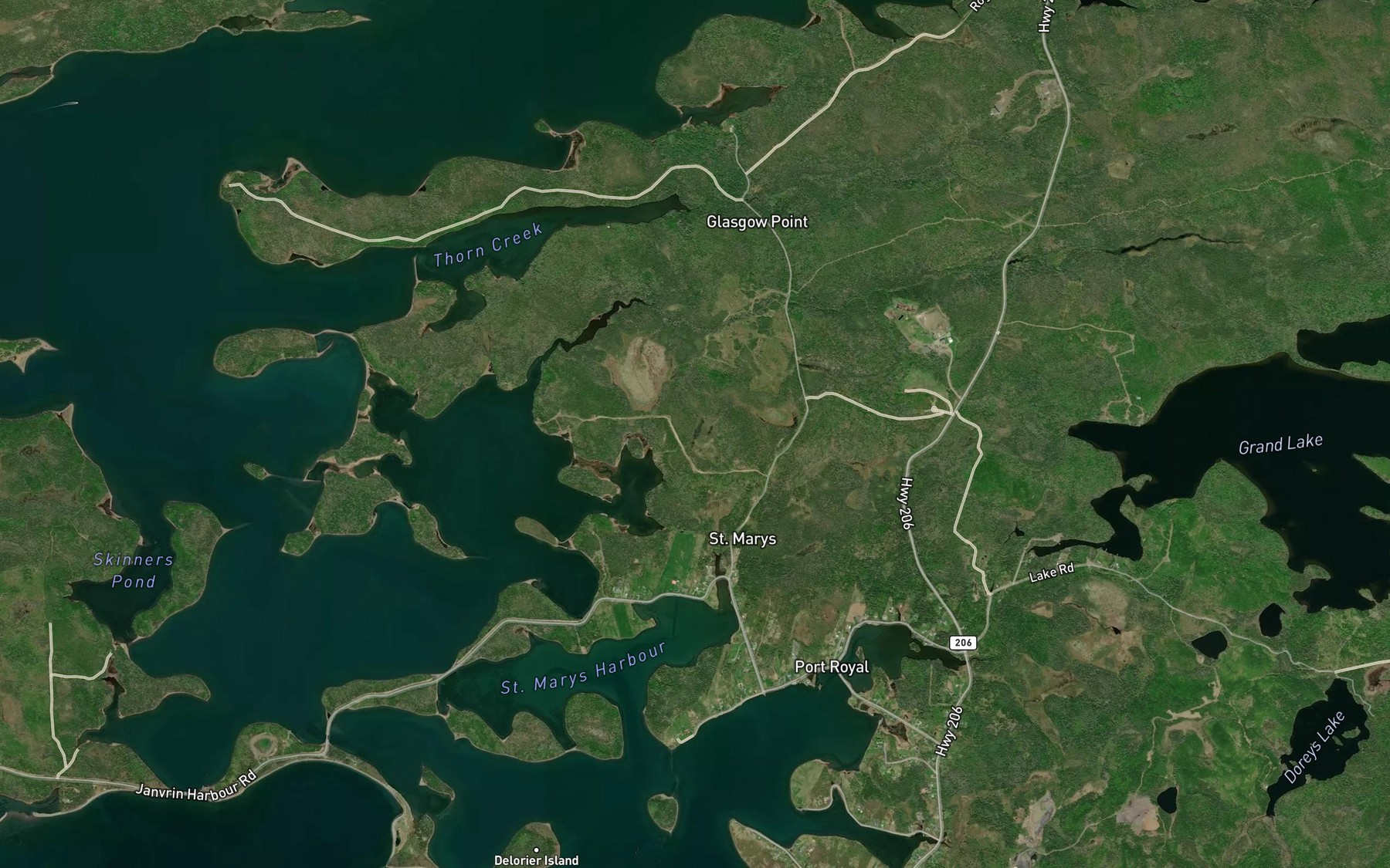 Satellite map of the Deep Brook