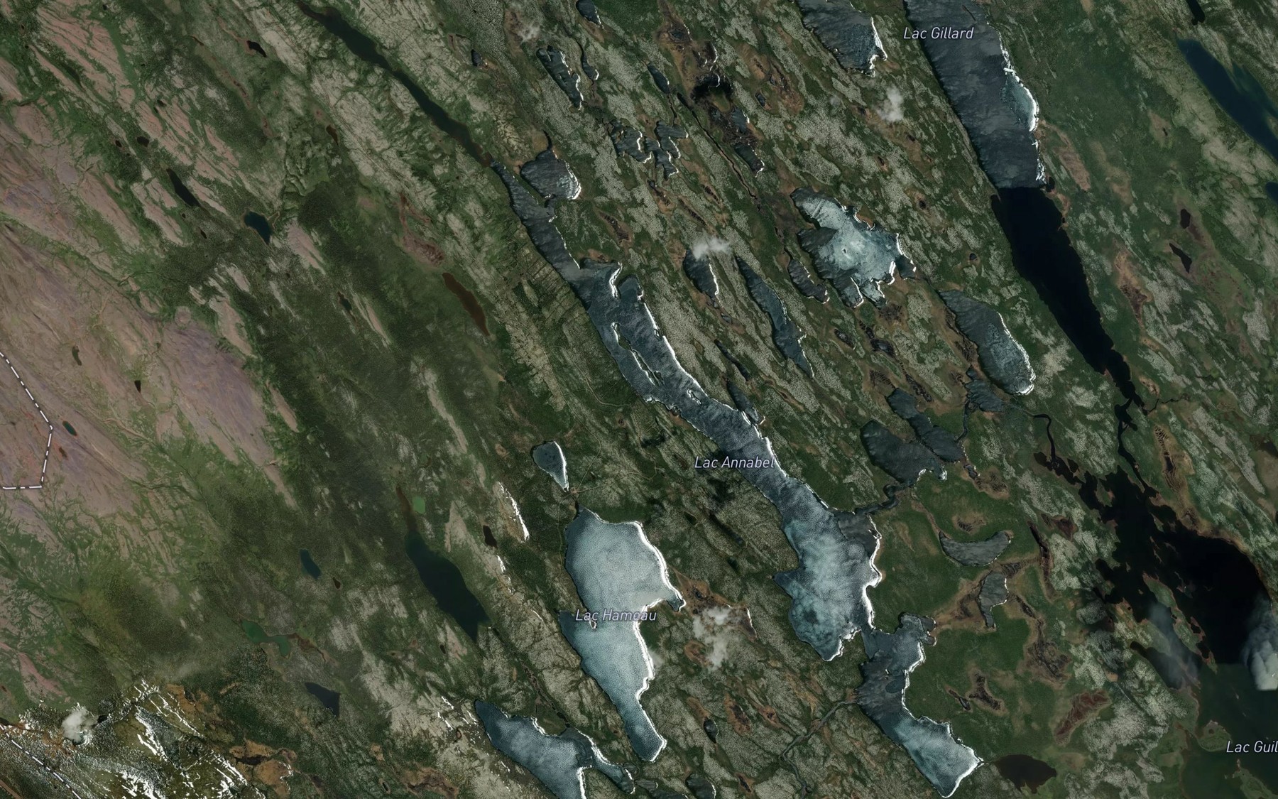 Satellite map of the Lac Annabel
