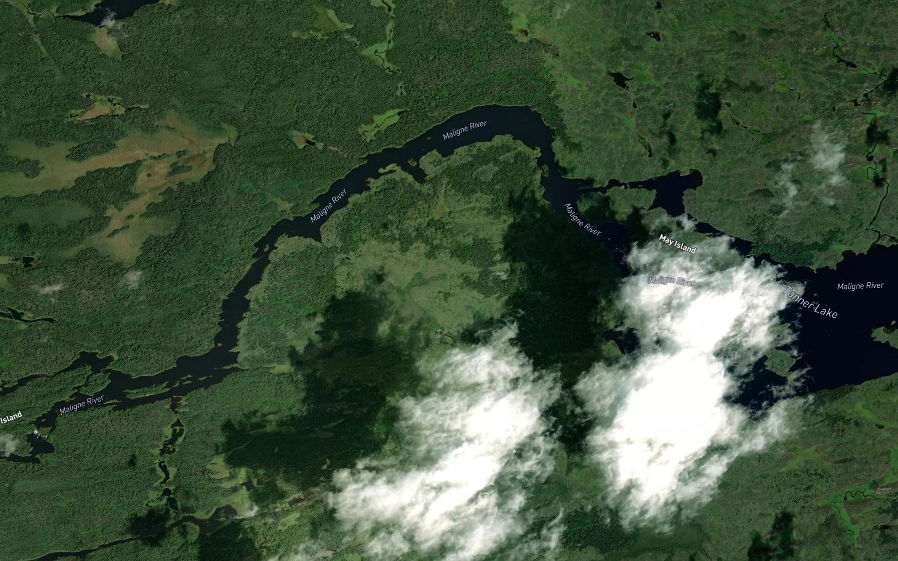 Satellite map of the Trail Creek
