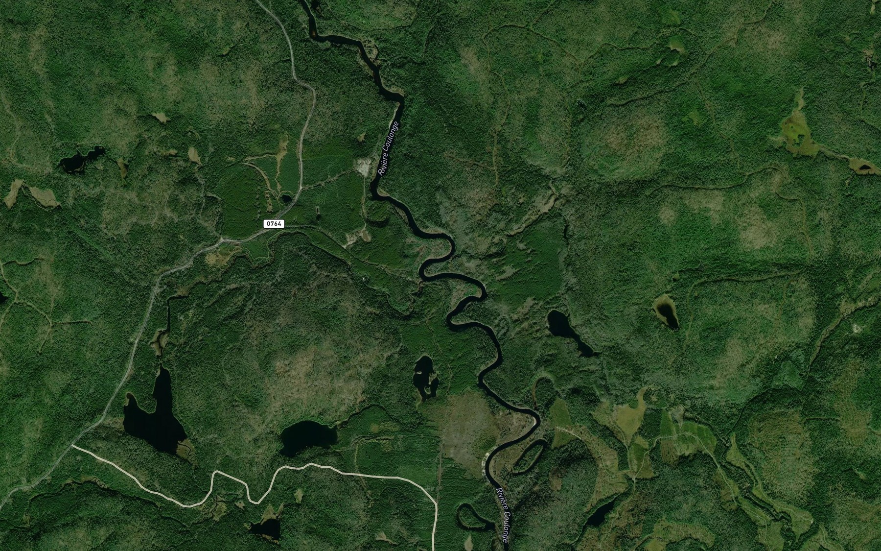 Satellite map of the Ruisseau Caldwell