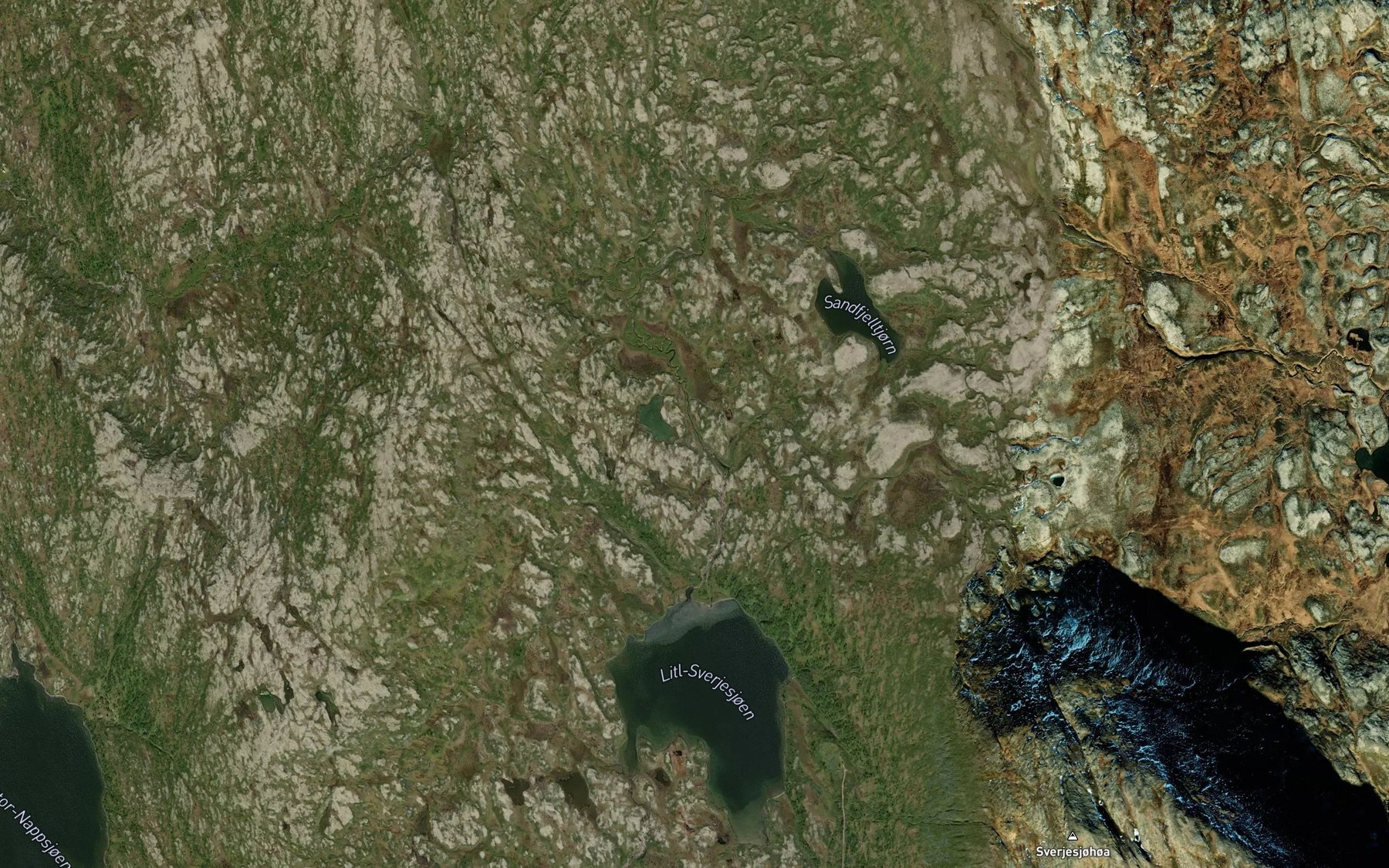 Satellite map of the Sandfjellbekken