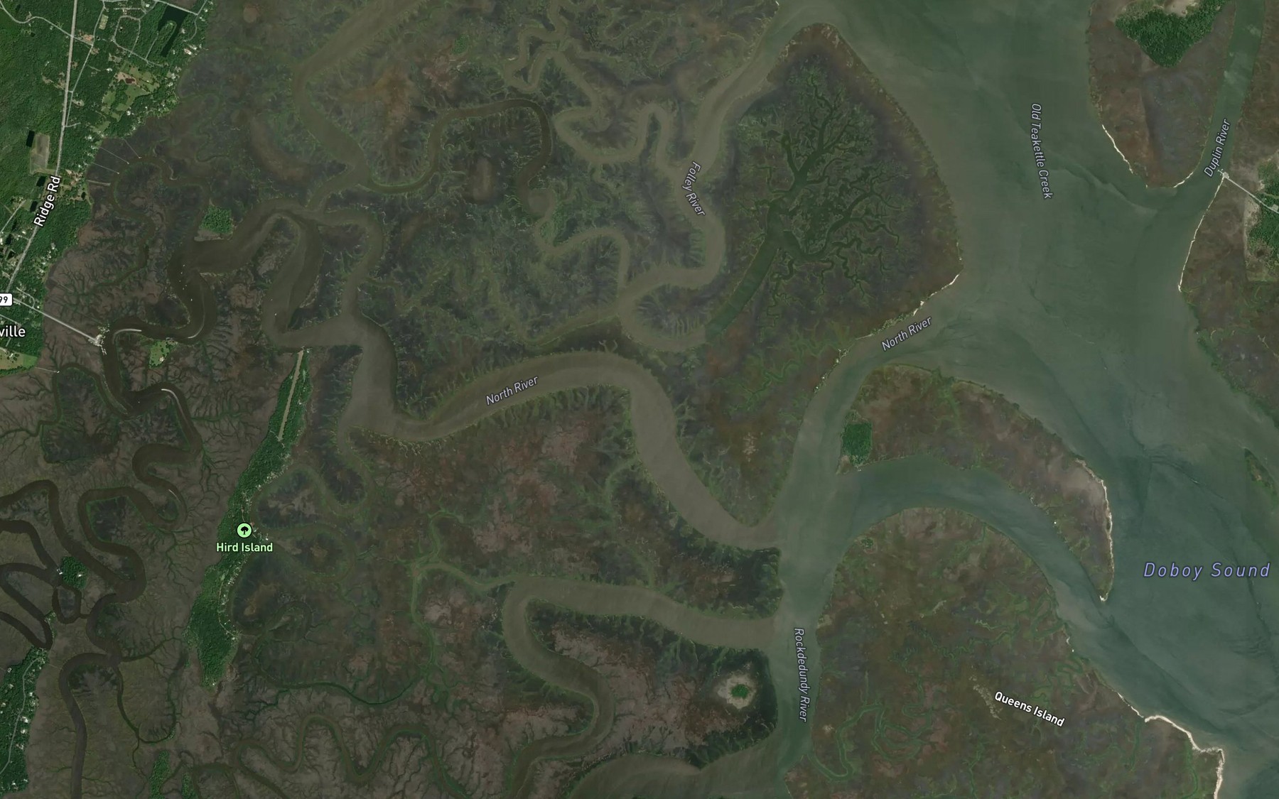 Satellite map of the North River
