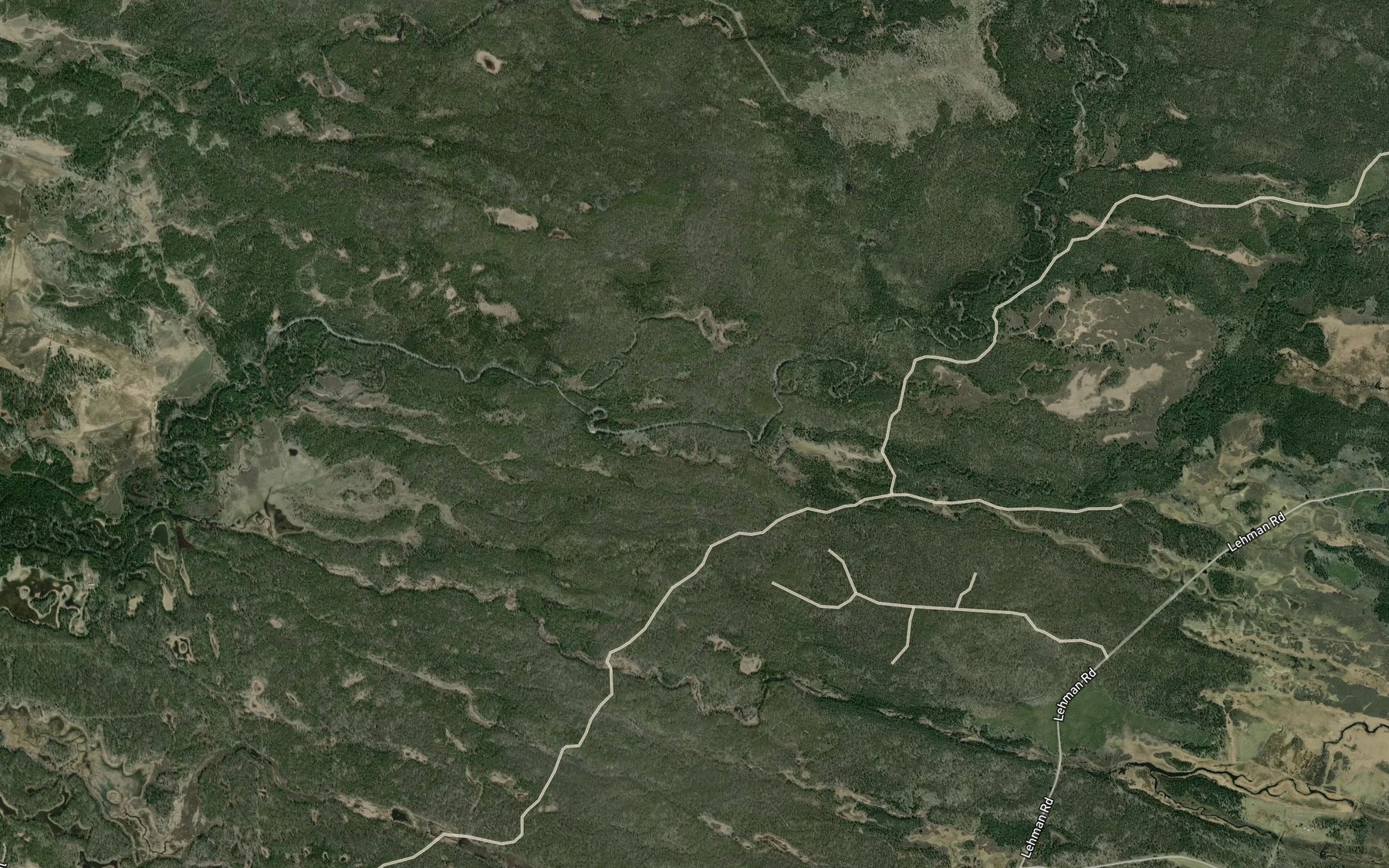 Satellite map of the Lehman Creek