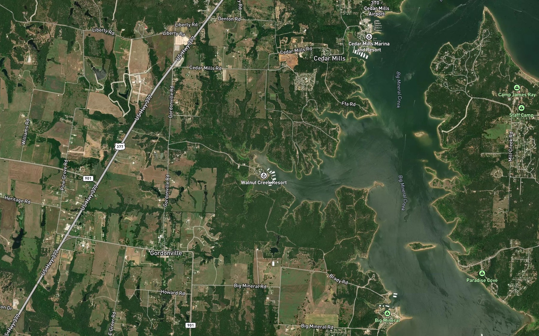 Satellite map of the Walnut Creek