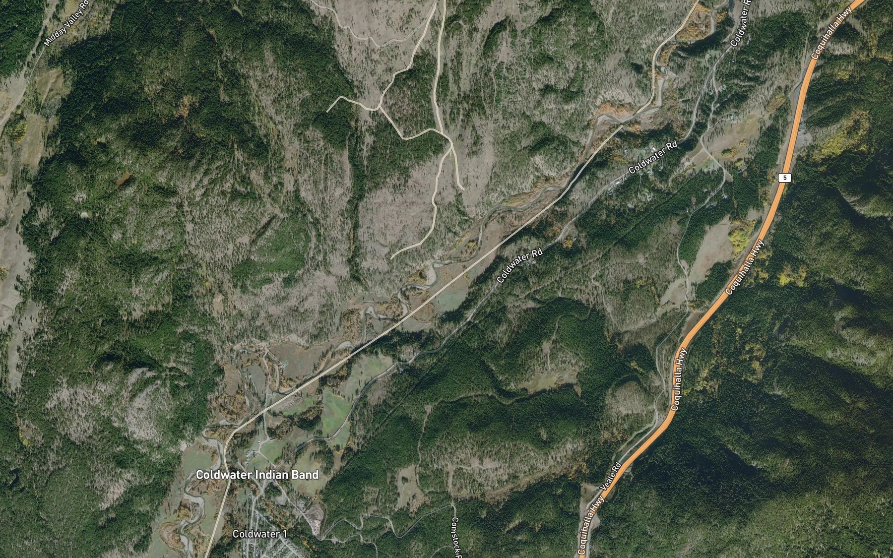 Satellite map of the Stirling Creek