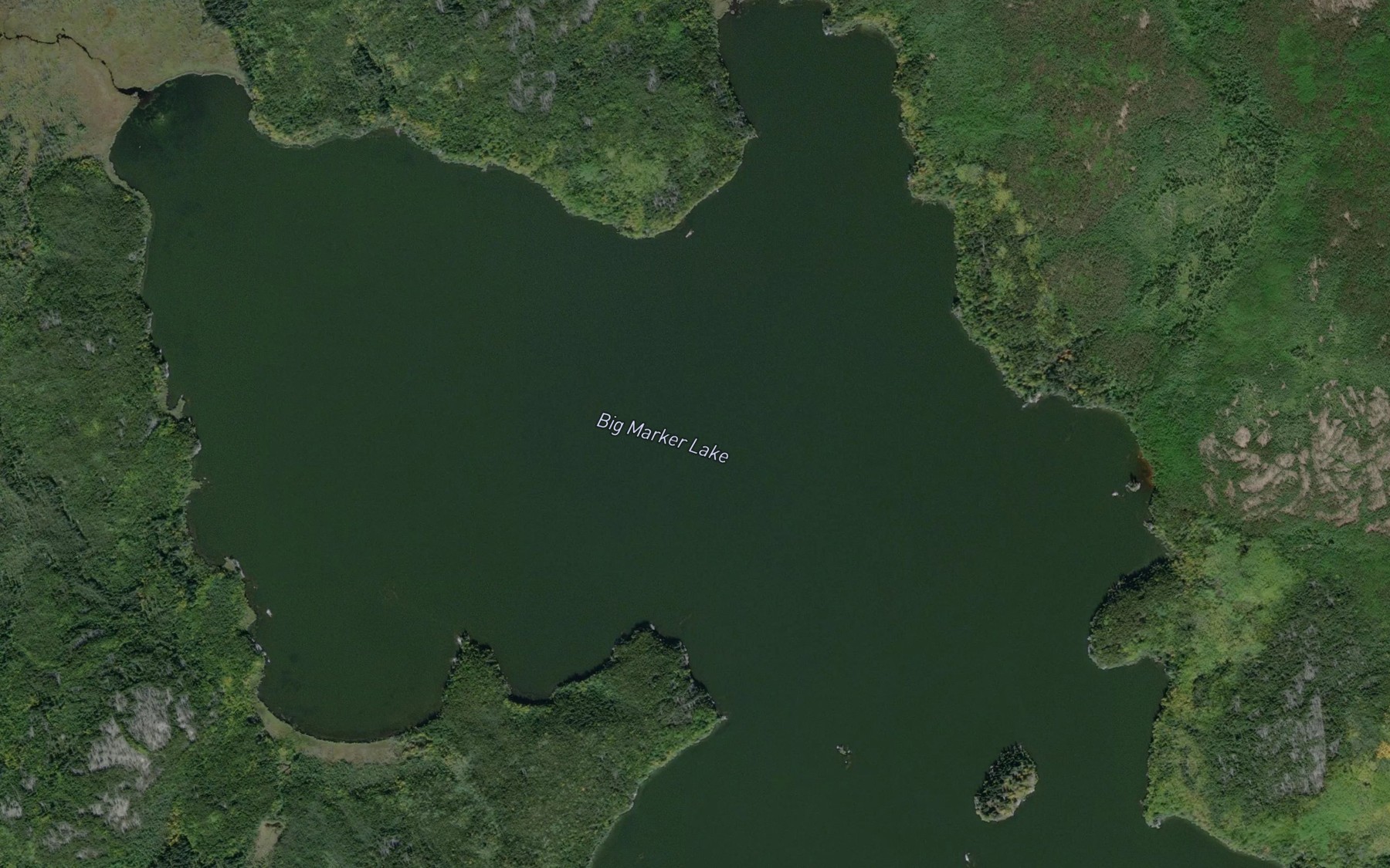 Satellite map of the Big Marker Lake