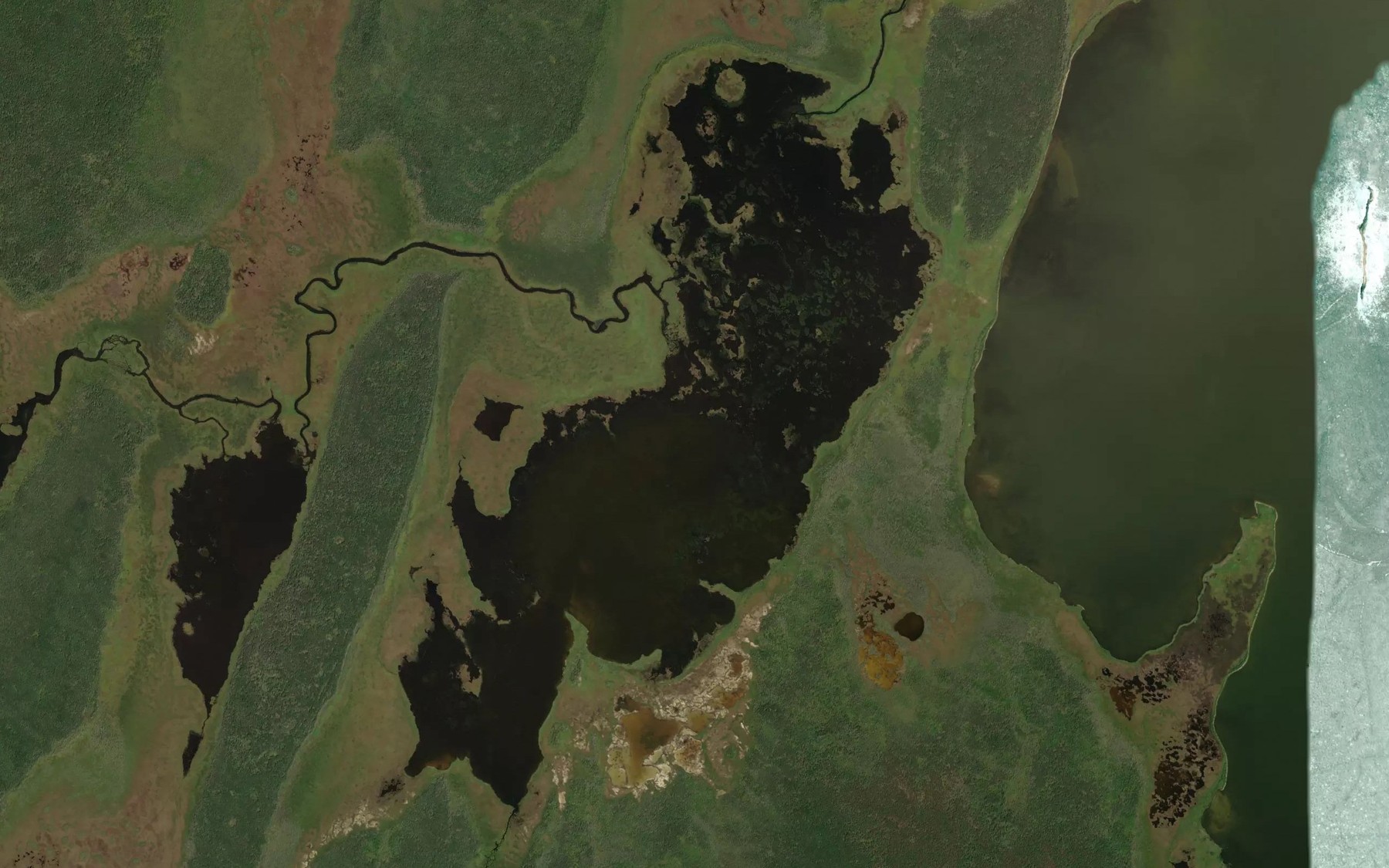 Satellite map of the Blind Lake