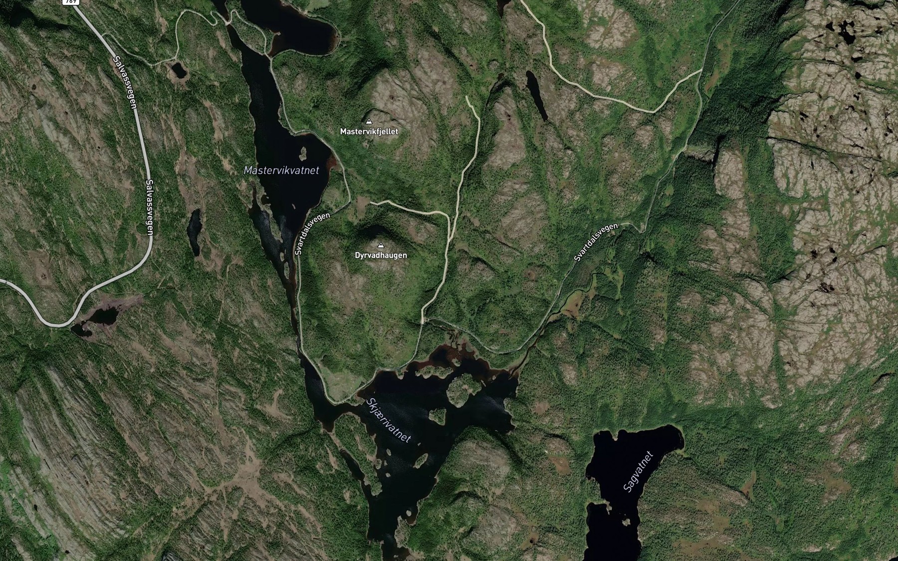 Satellite map of the Sandaelva