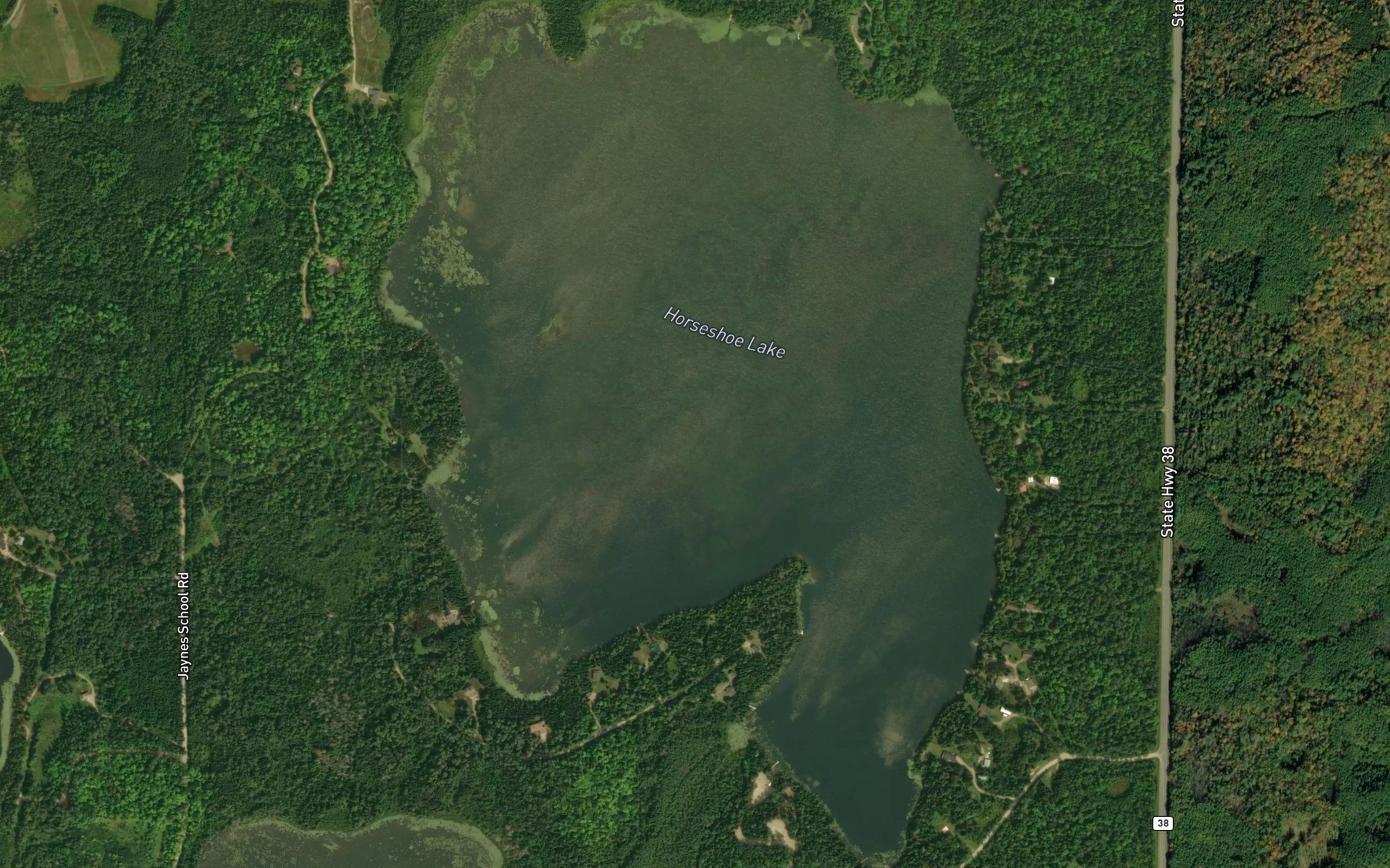 Satellite map of the Horseshoe Lake