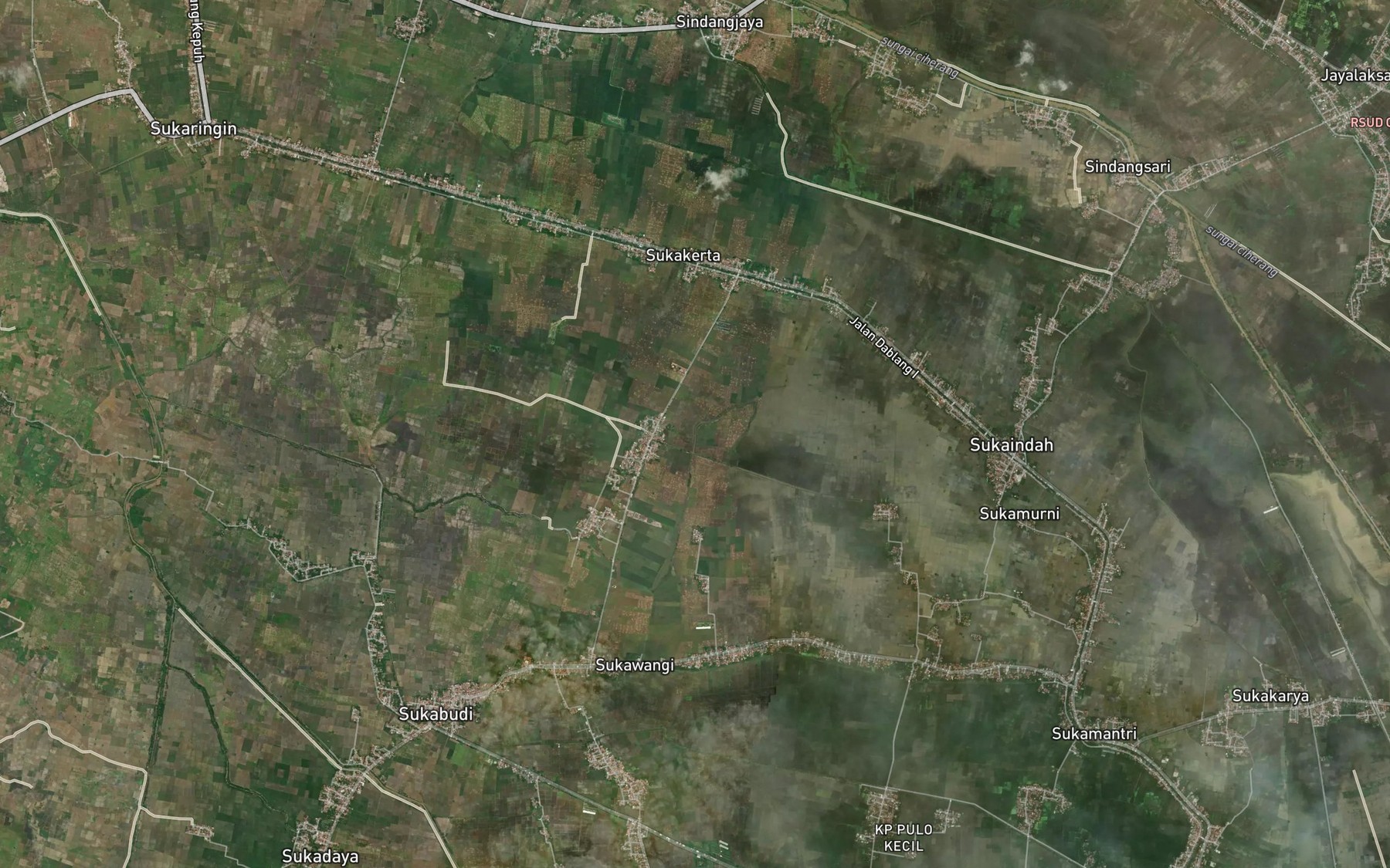 Satellite map of the Kali Rawakeladi