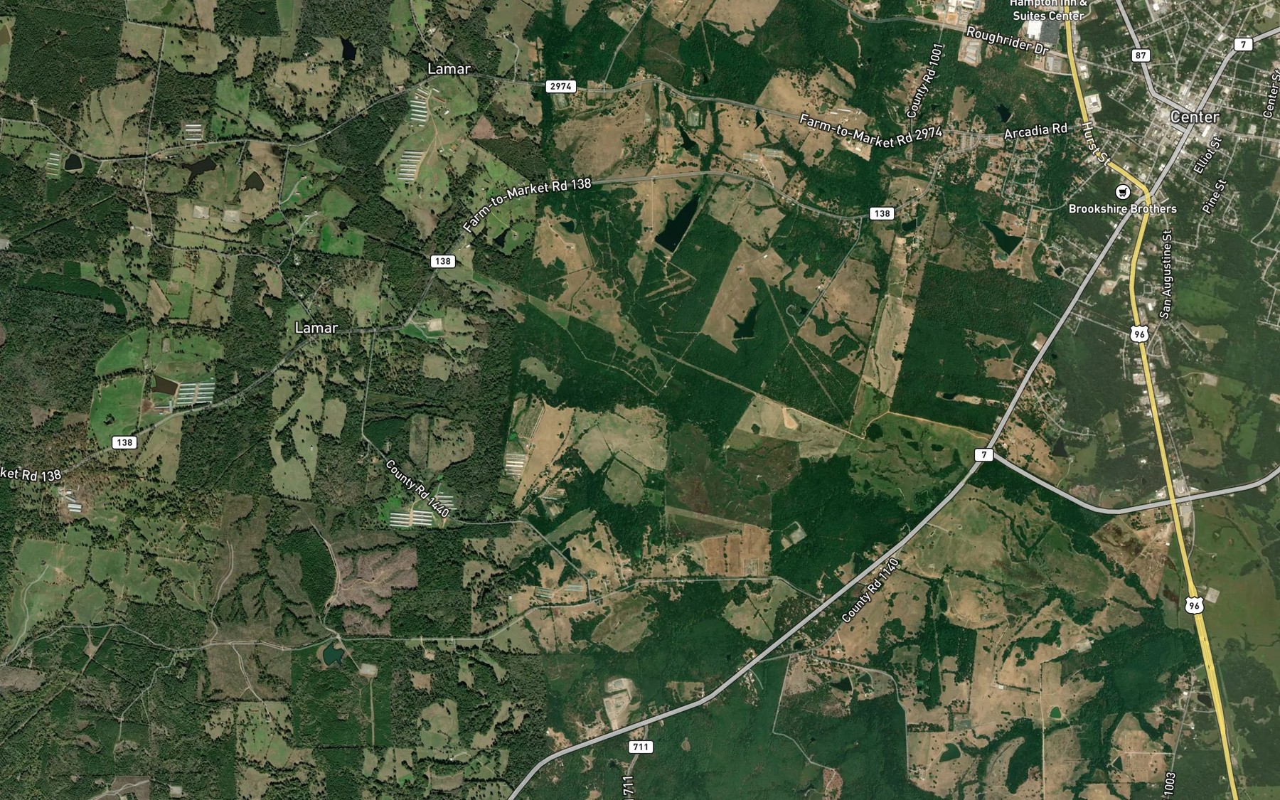 Satellite map of the Irish Creek