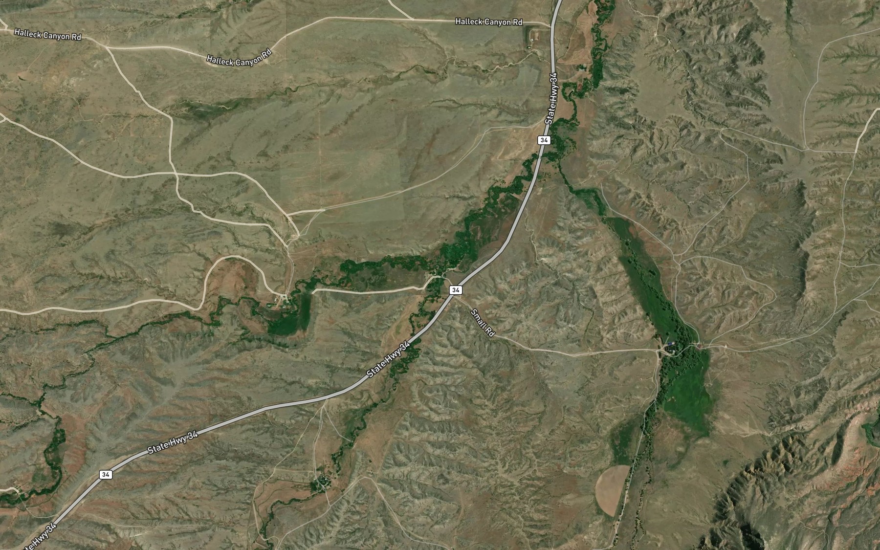 Satellite map of the South Fork Sybille Creek