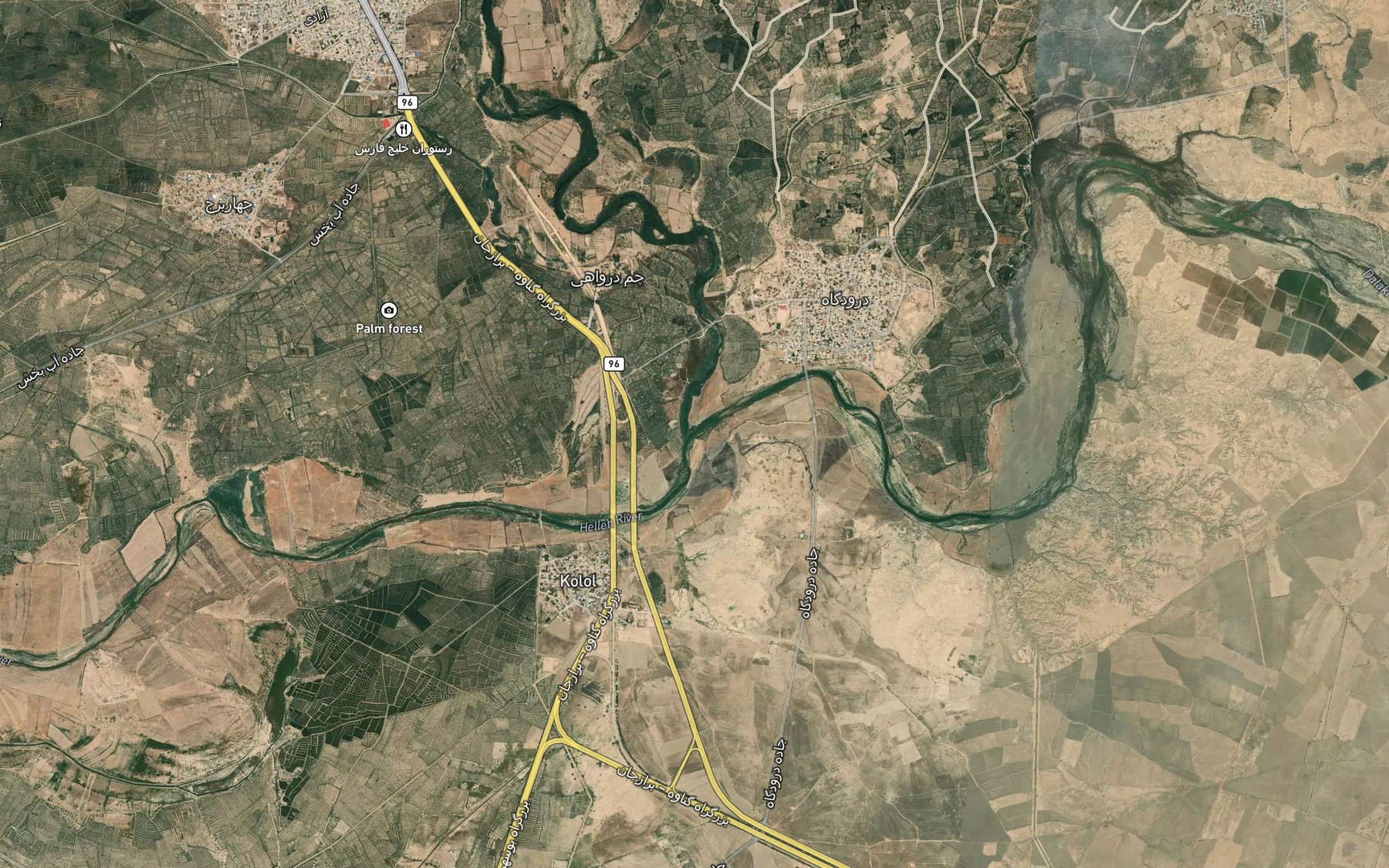 Satellite map of the Rudkhaneh-ye Dalaki
