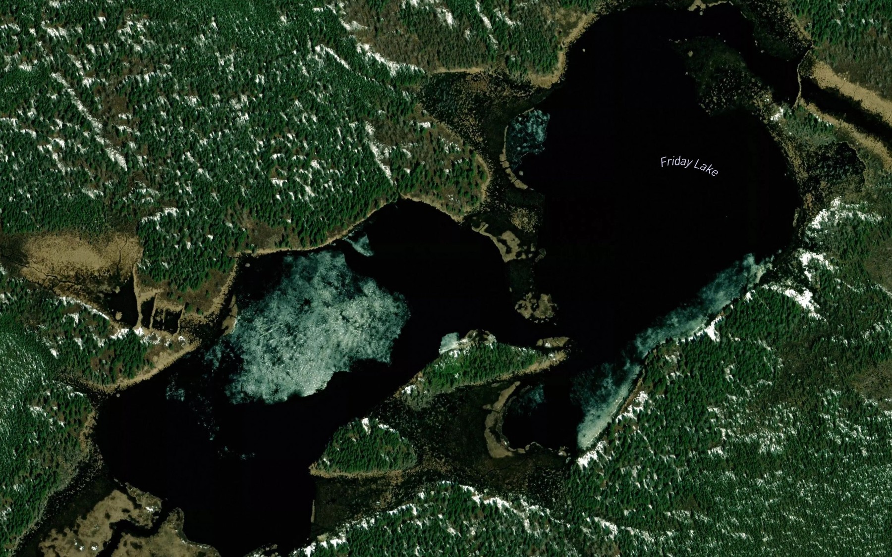 Satellite map of the Friday Lake