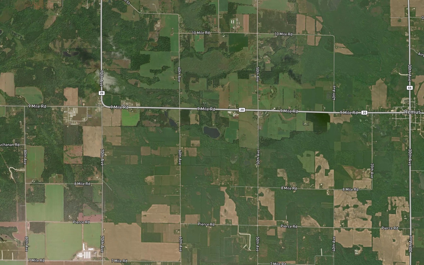 Satellite map of the Pickerel Lake