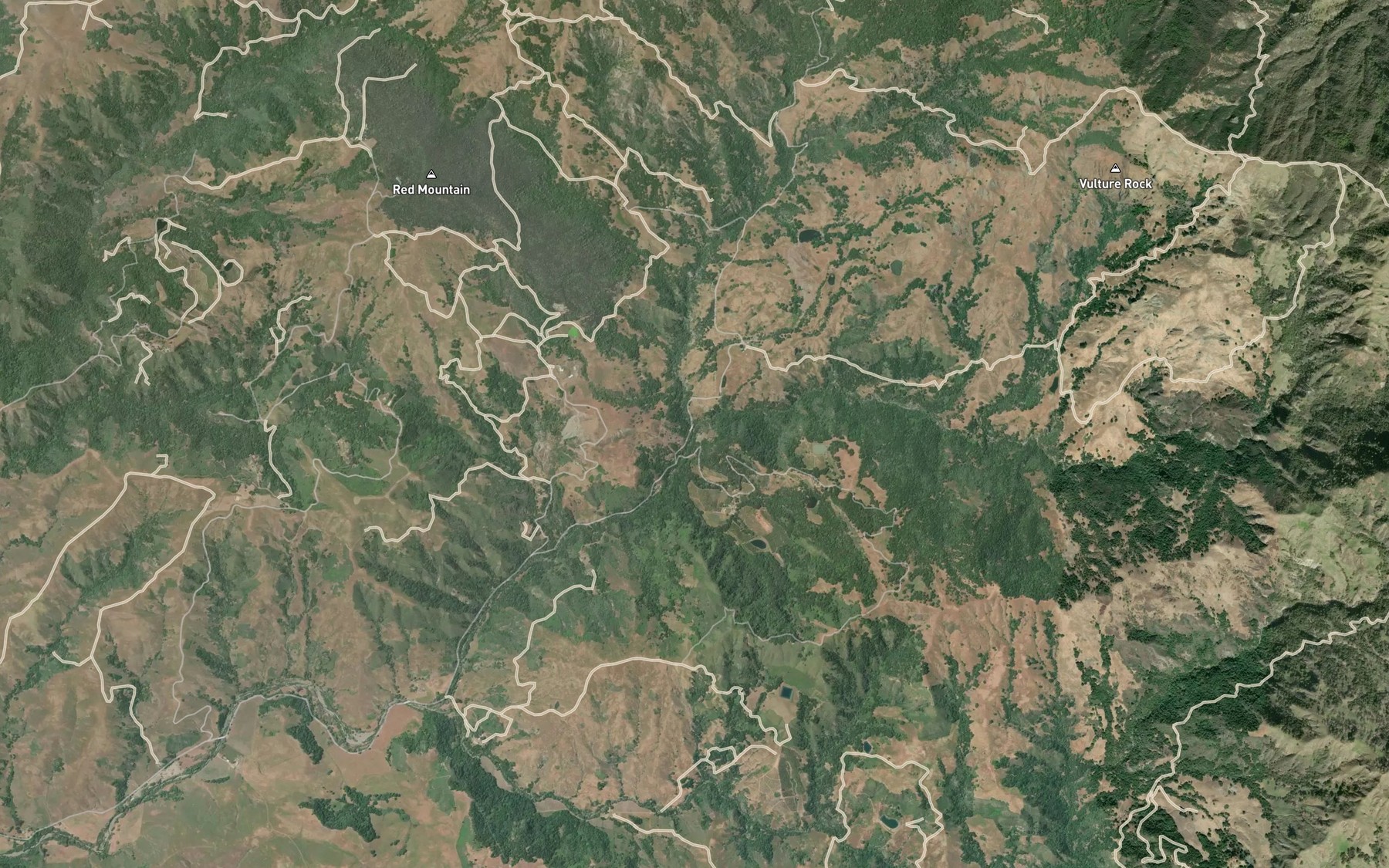 Satellite map of the North Fork San Simeon Creek
