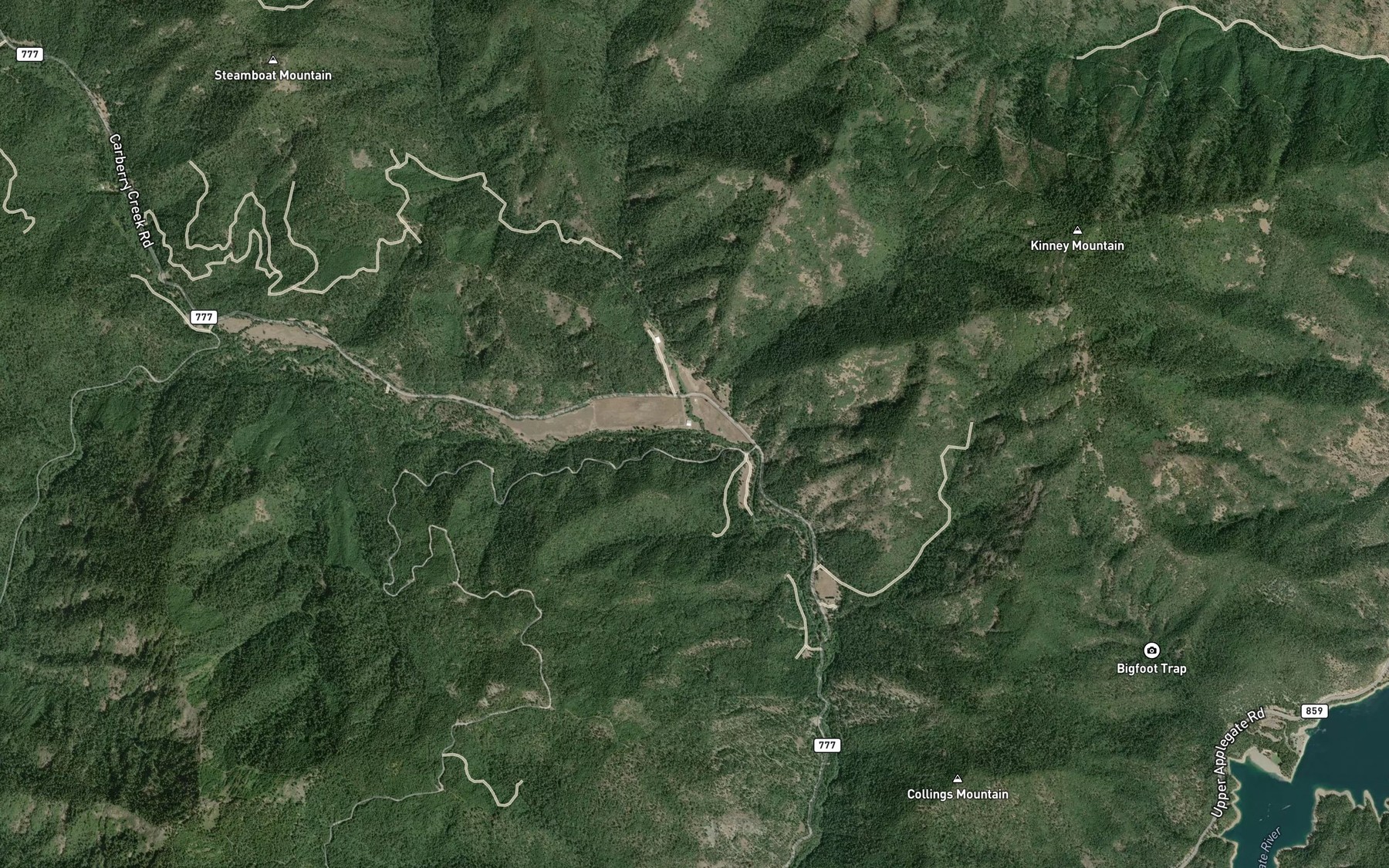 Satellite map of the Brush Creek