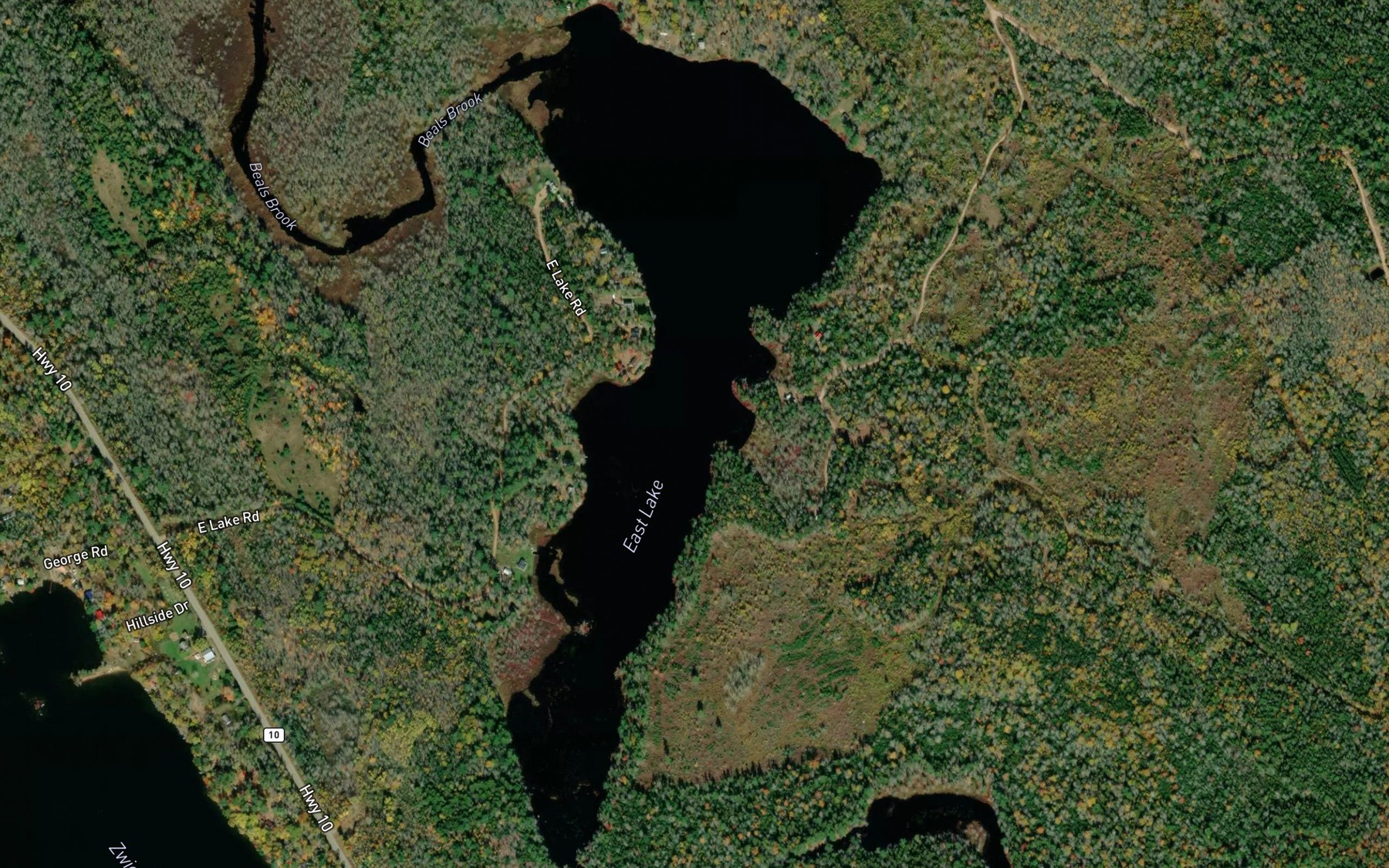 Satellite map of the East Lake