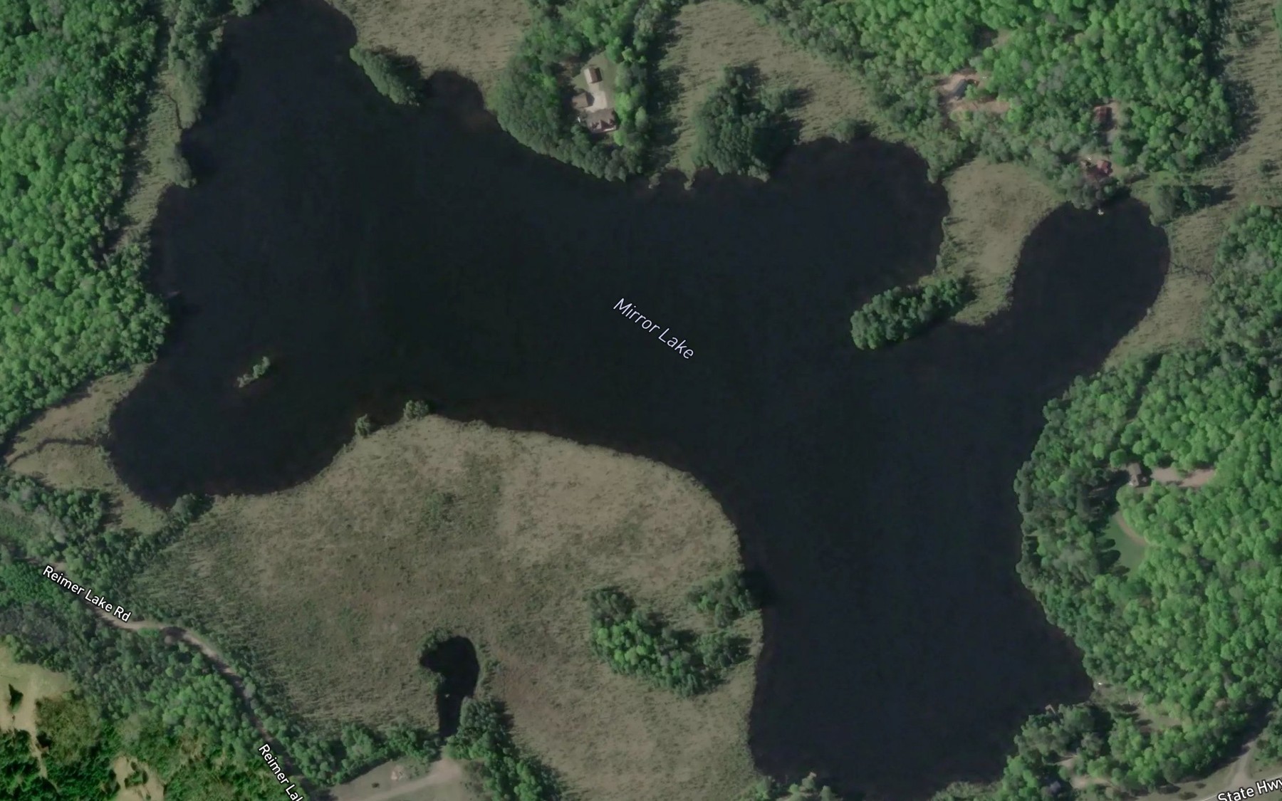 Satellite map of the Mirror Lake