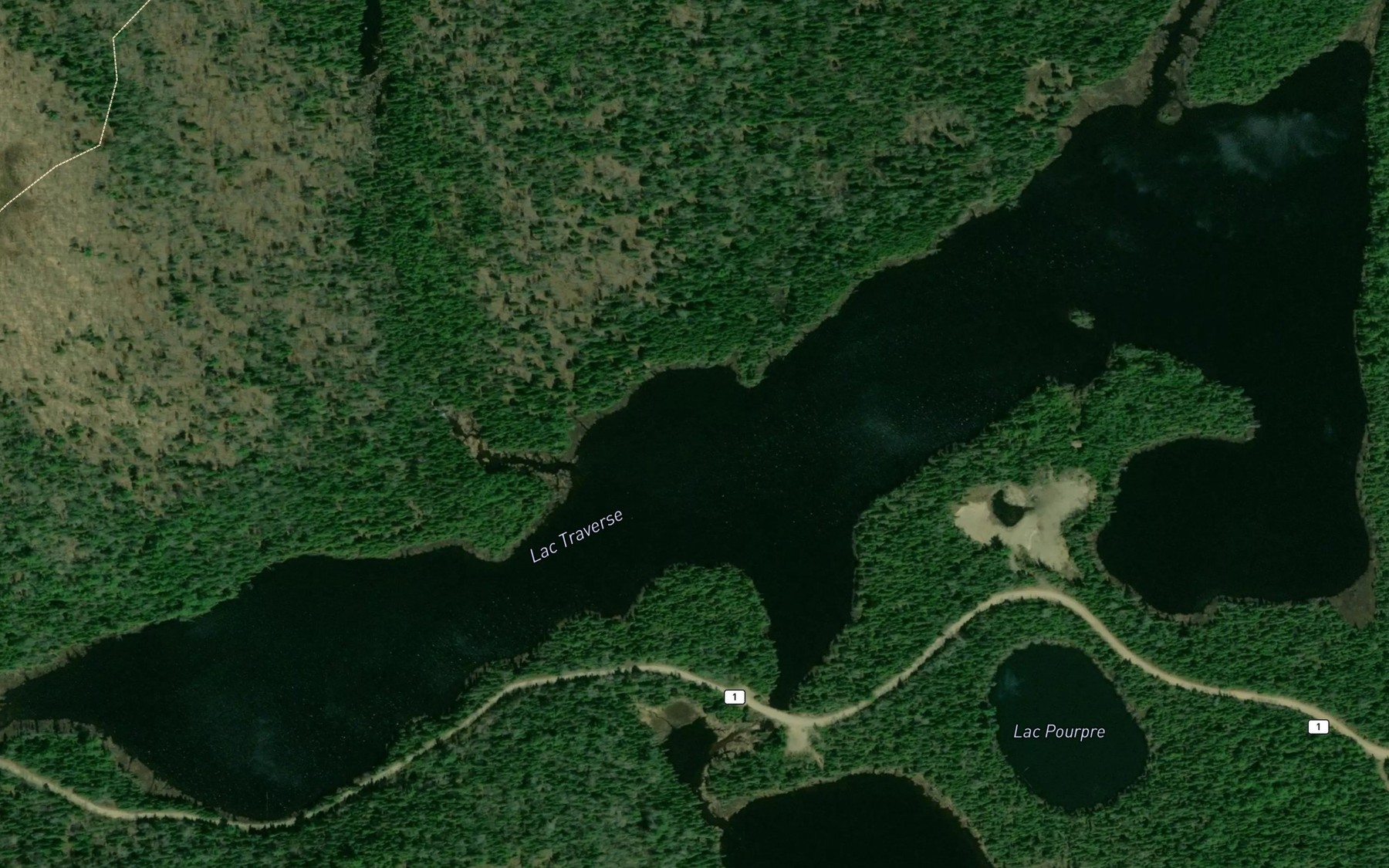 Satellite map of the Lac Traverse