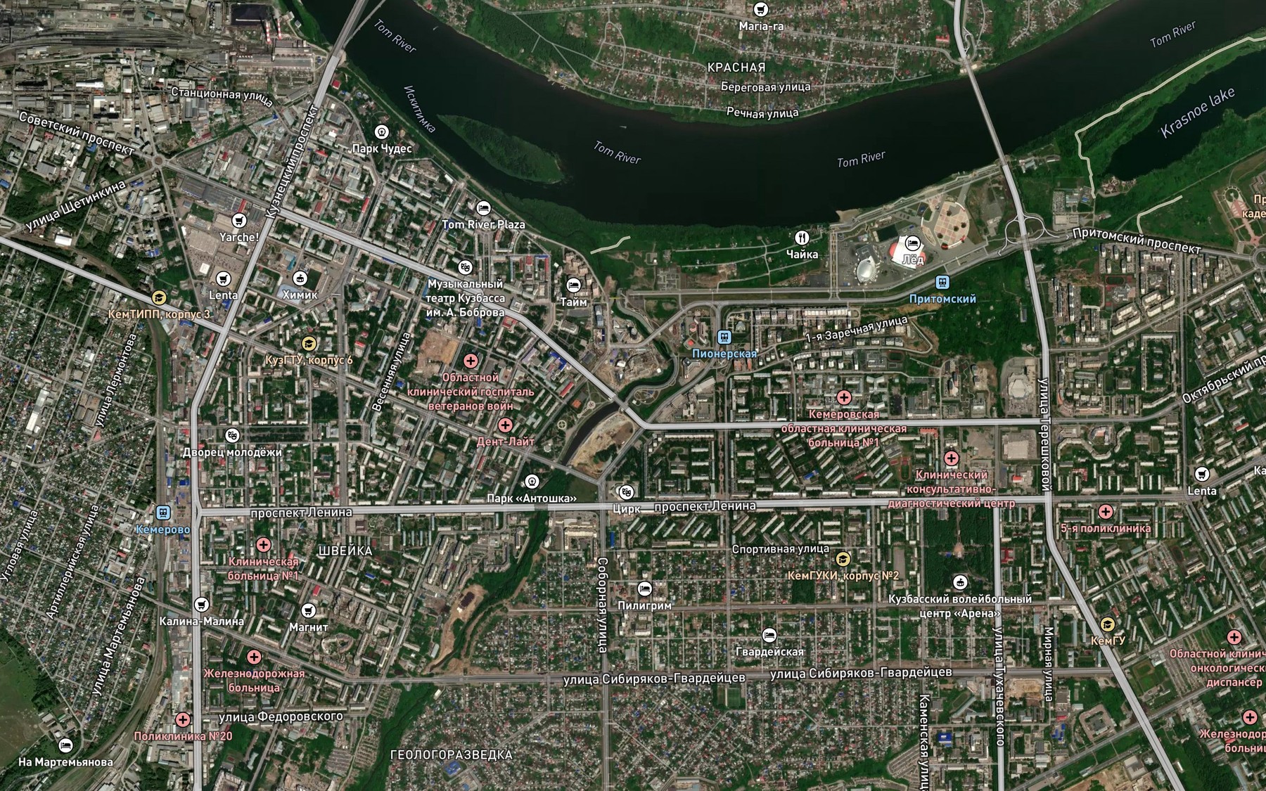 Satellite map of the Iskitimka