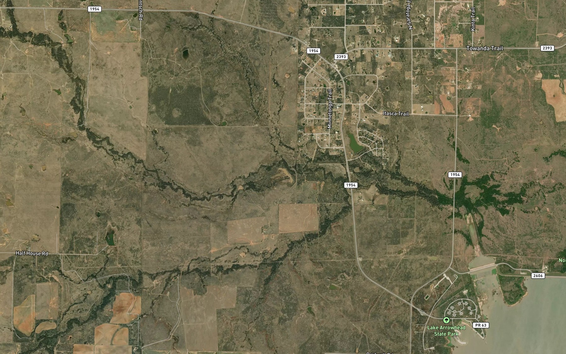 Satellite map of the Sloop Pond