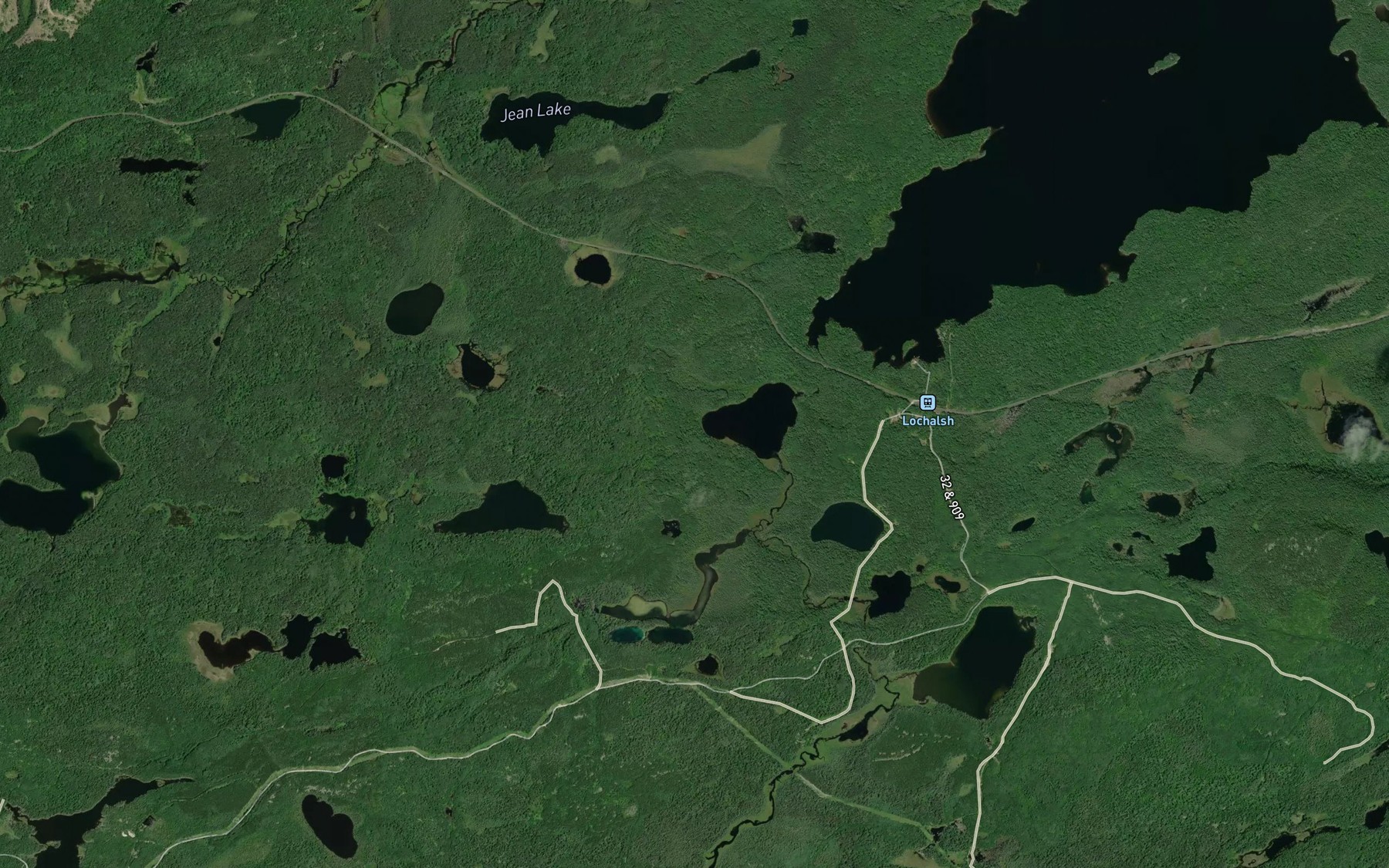 Satellite map of the Tehoama River