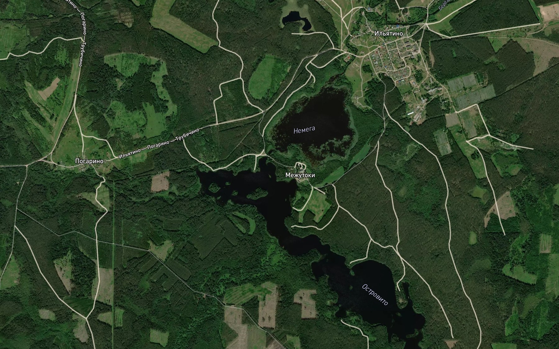 Satellite map of the Ozero Nemega