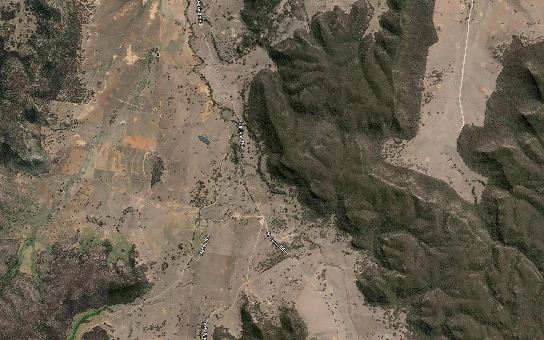Satellite map of the Barigan Creek