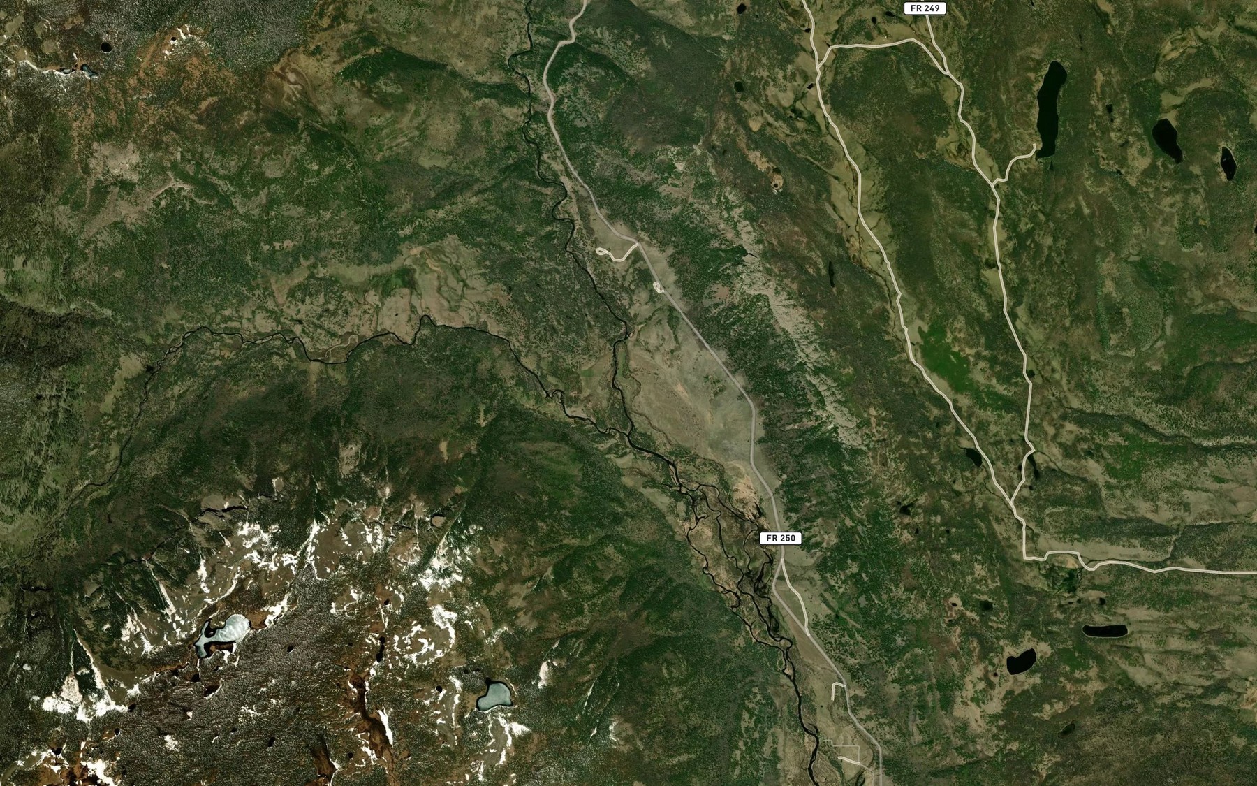 Satellite map of the South Fork Conejos River