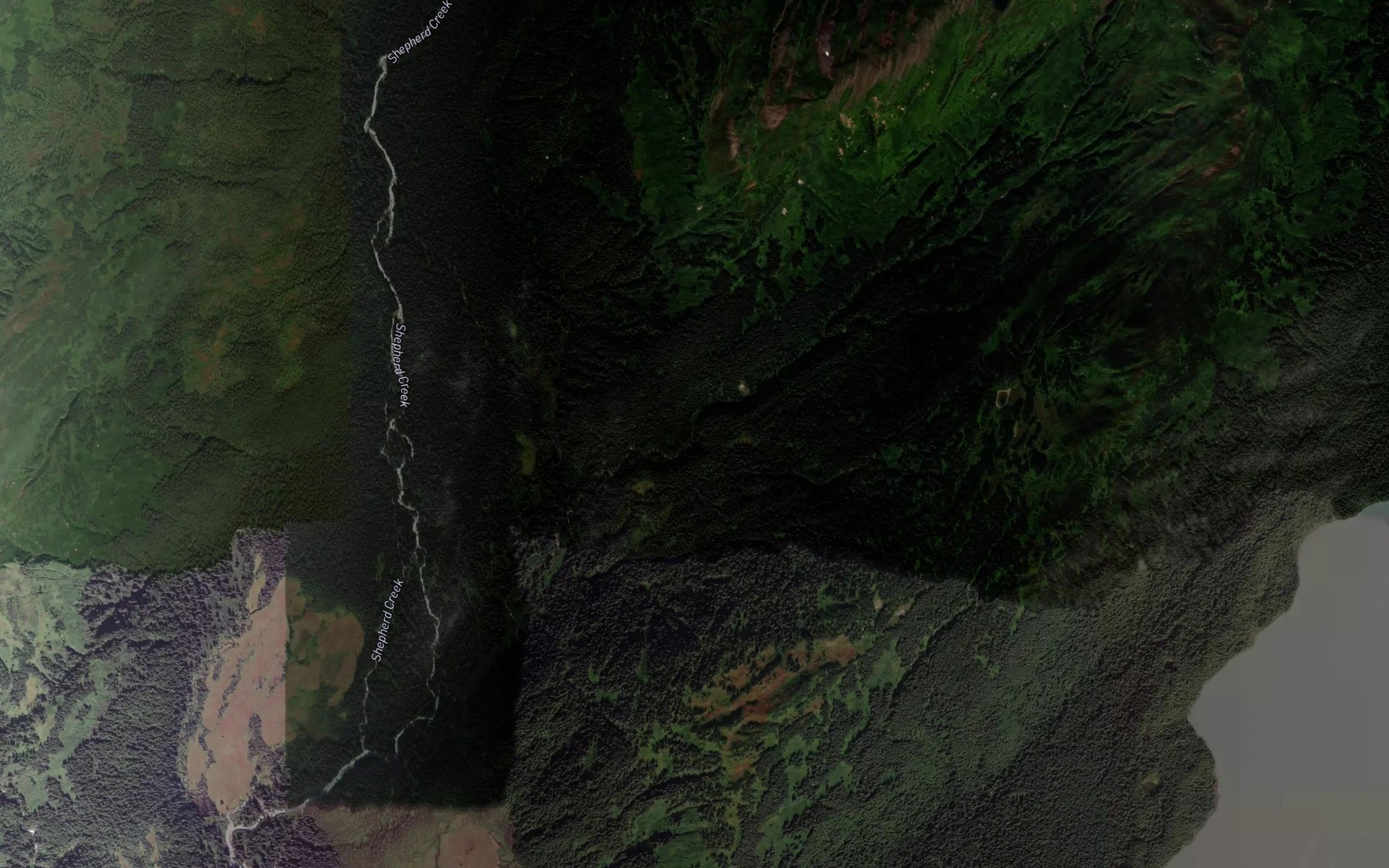 Satellite map of the Nevada Creek