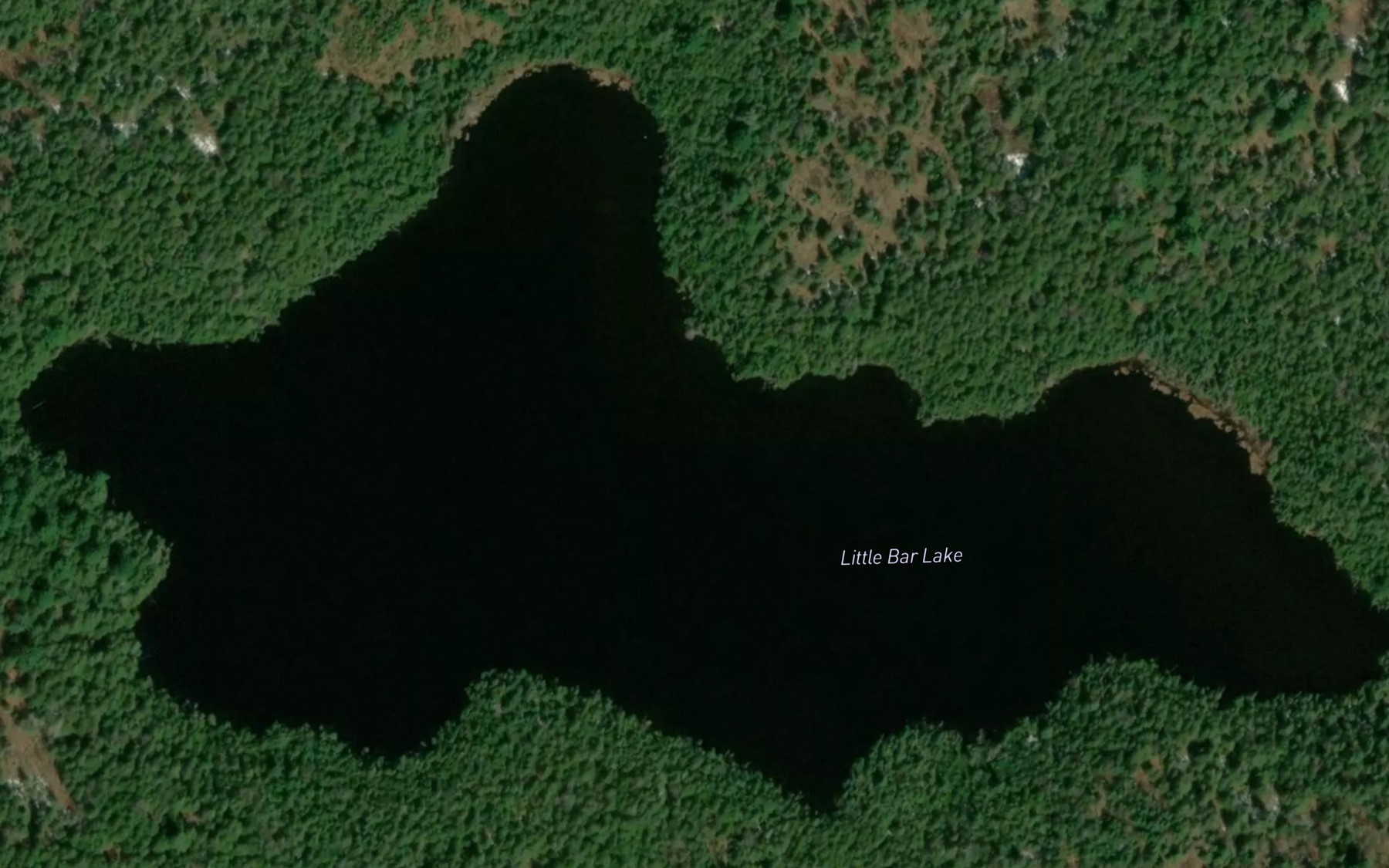 Satellite map of the Little Bar Lake