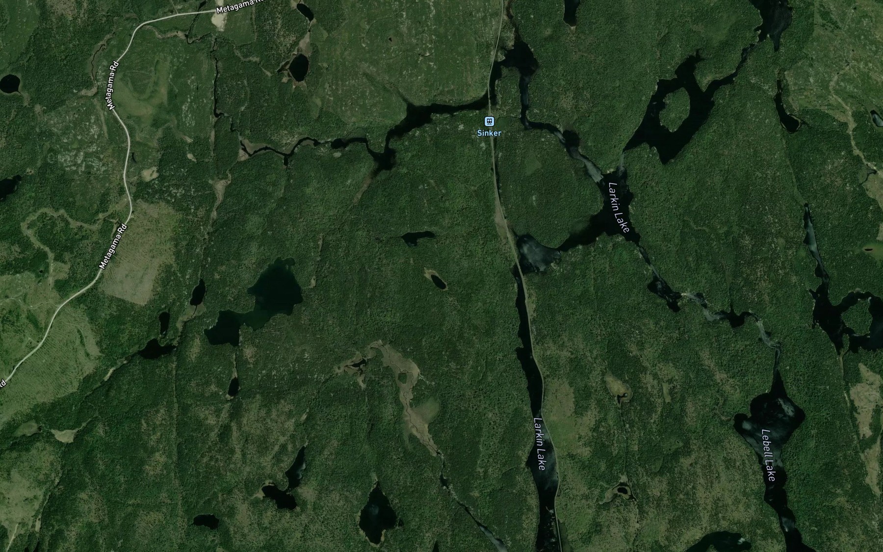 Satellite map of the Metagama Creek