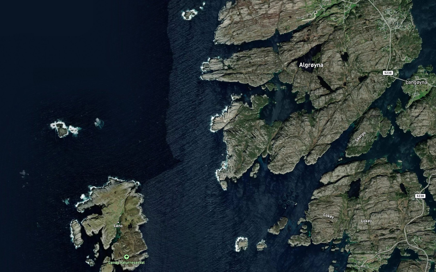 Satellite map of the Sandholet