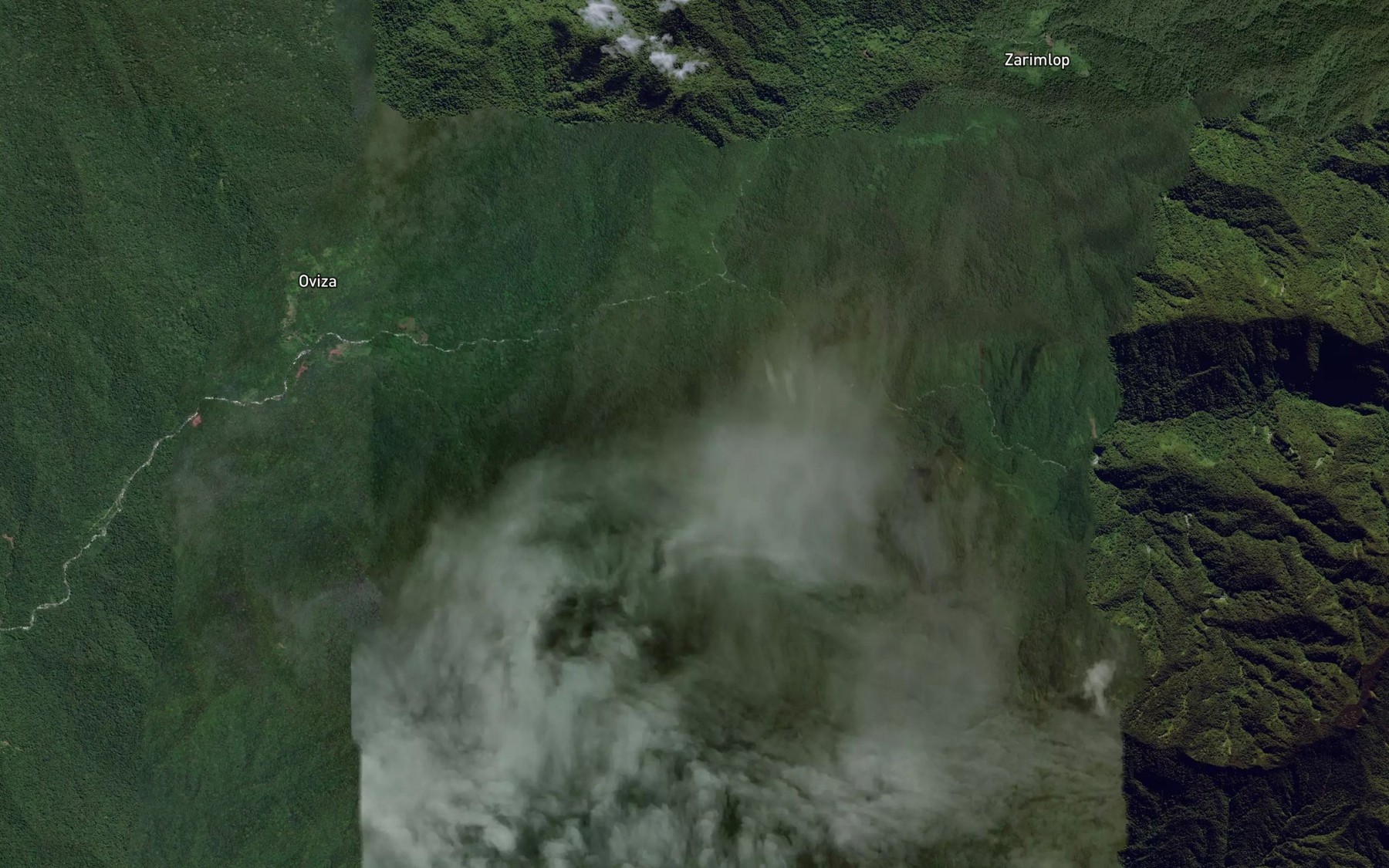 Satellite map of the Variza Creek