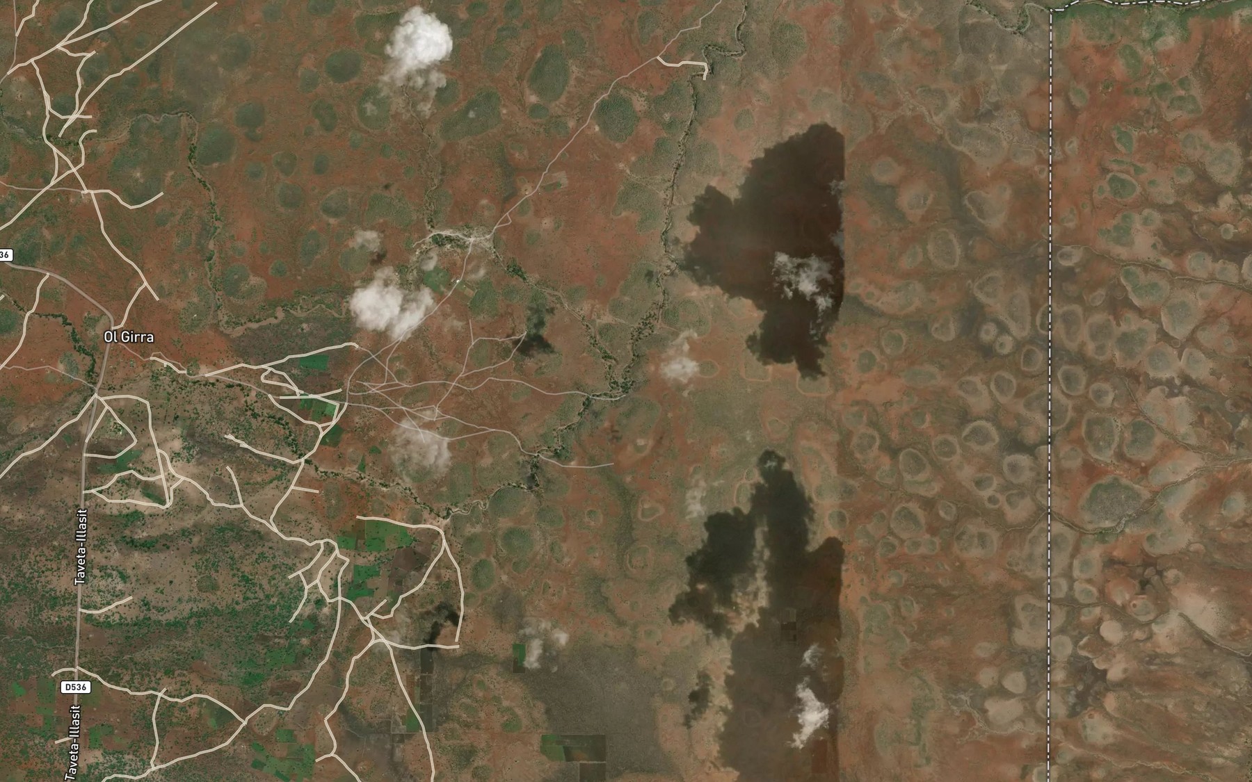 Satellite map of the Ngare Len