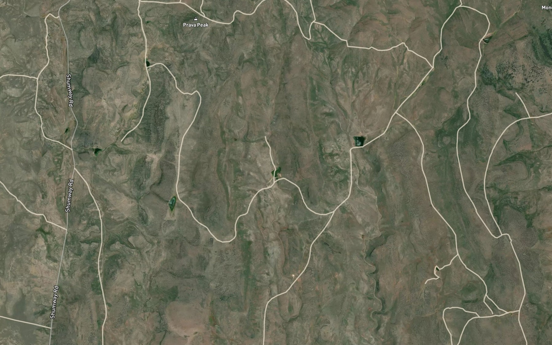 Satellite map of the Big Swale Reservoir