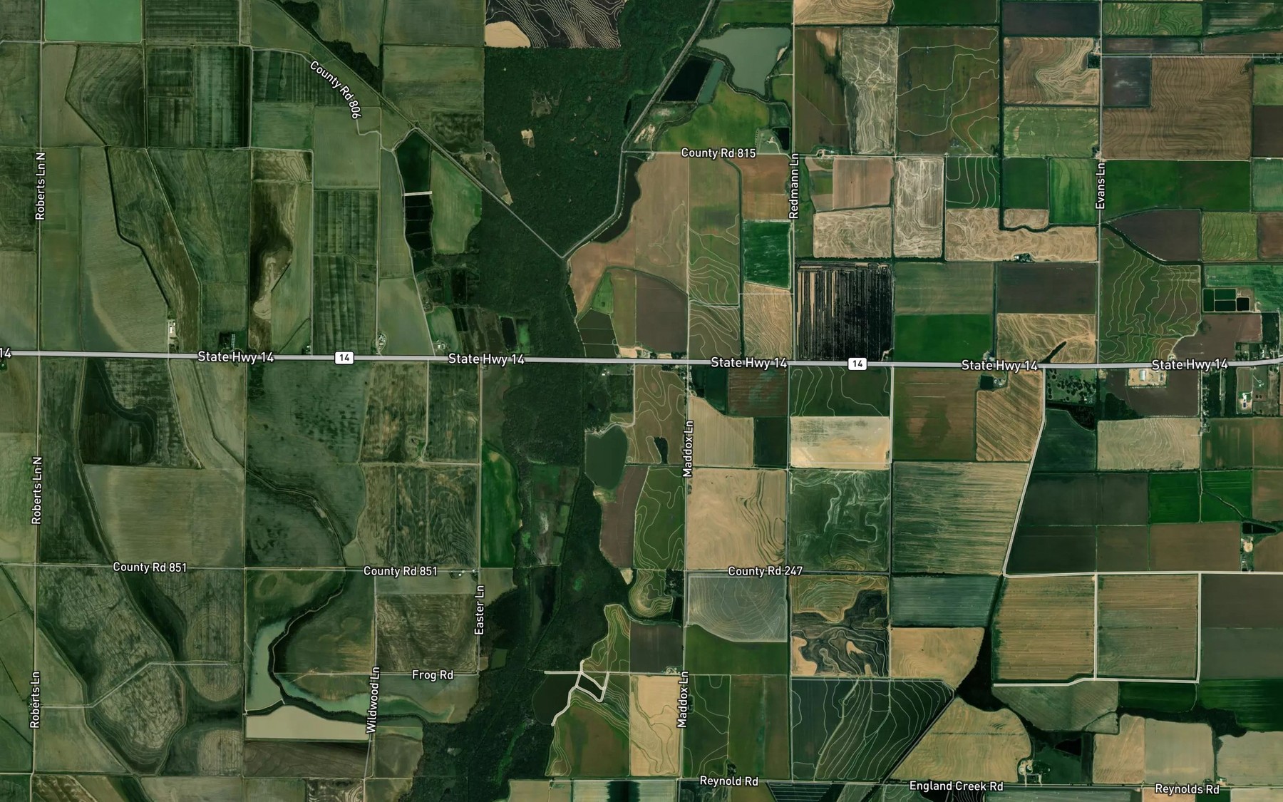 Satellite map of the John Kocher Lake
