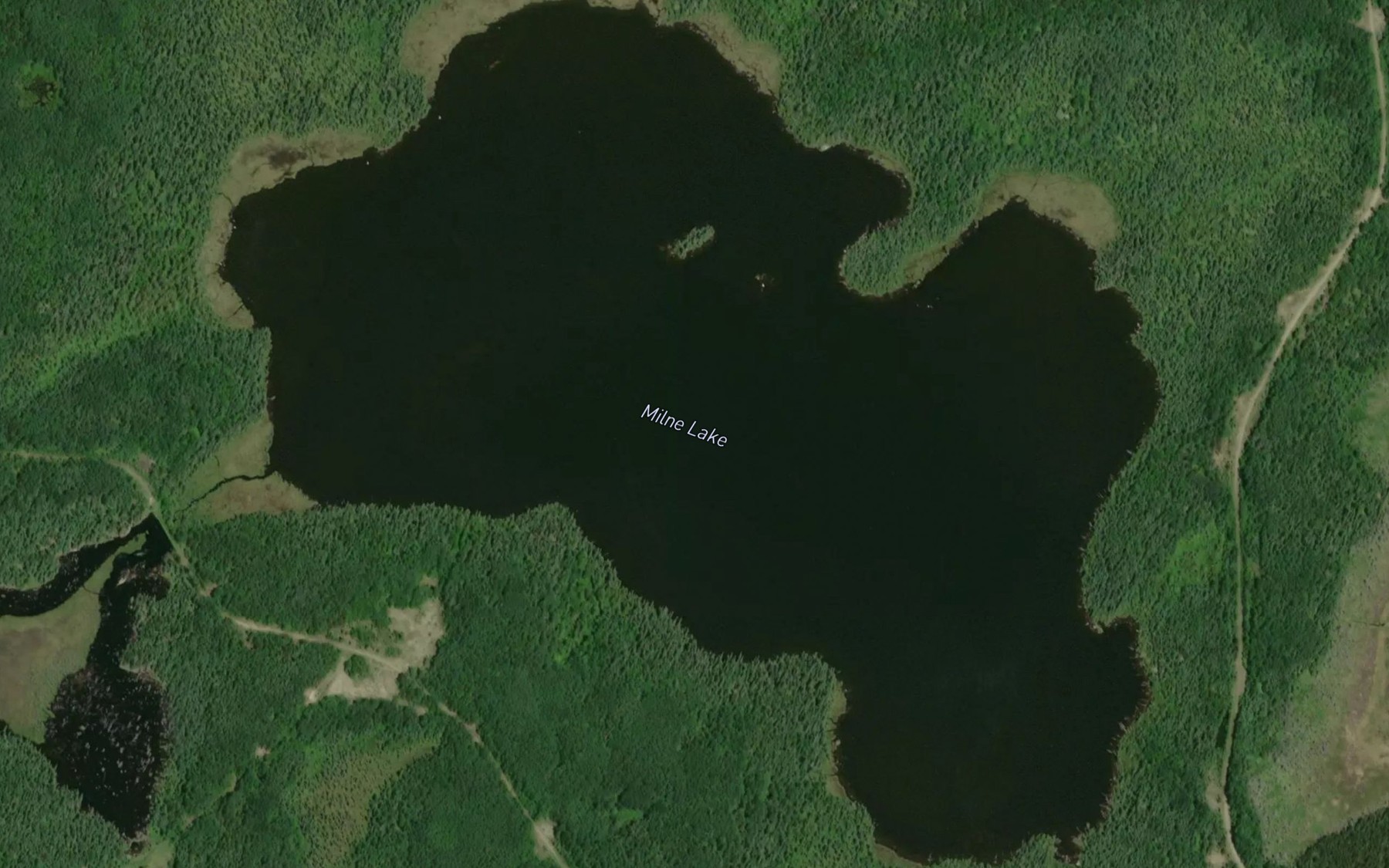 Satellite map of the Milne Lake
