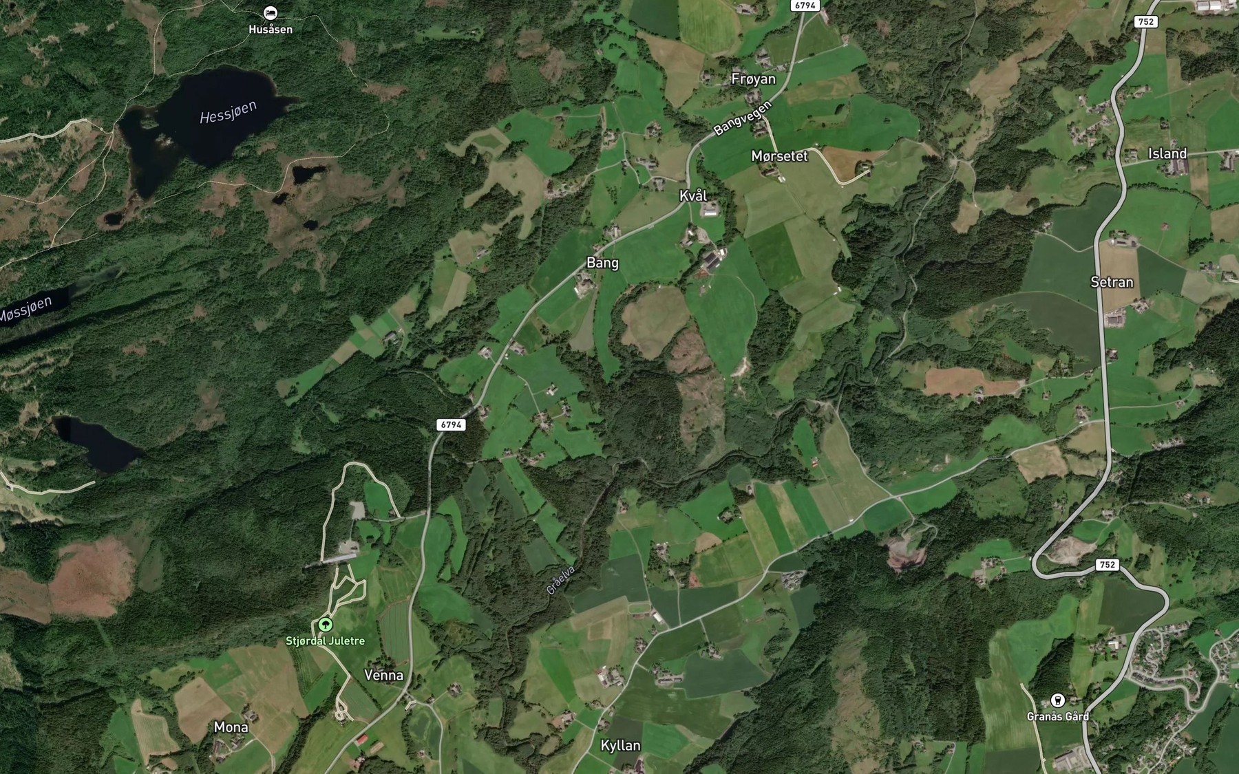 Satellite map of the Luddubekken