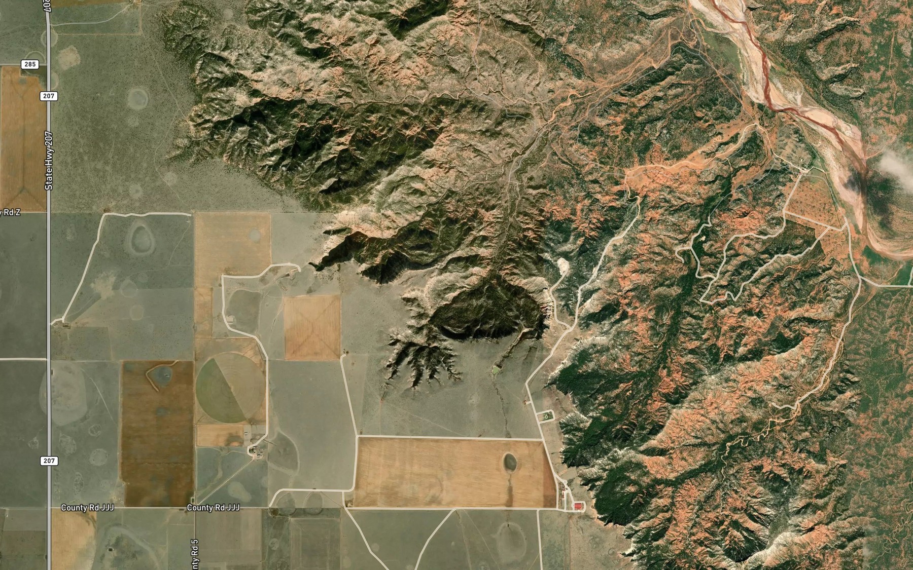 Satellite map of the Hulsey Springs