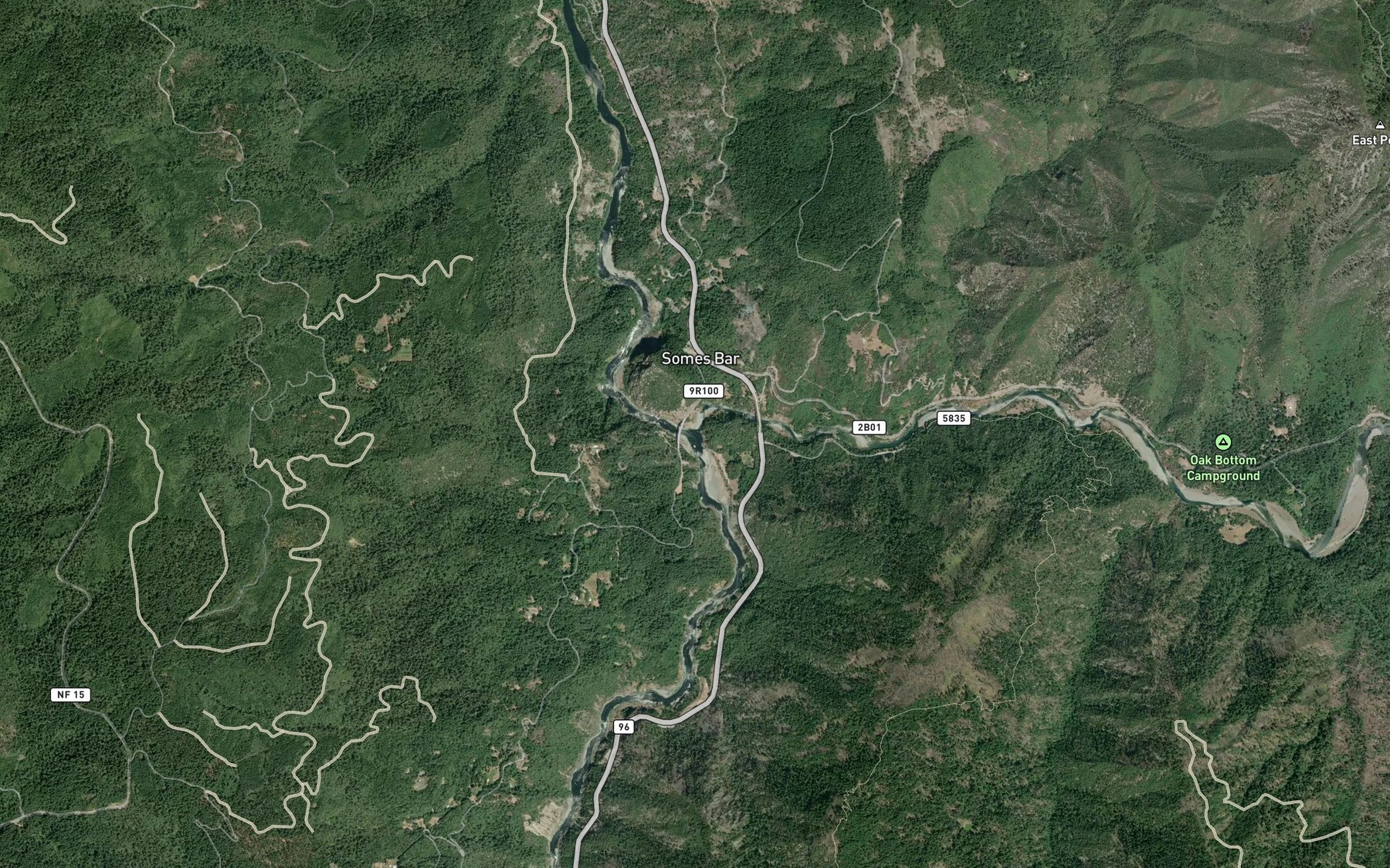 Satellite map of the Salmon River