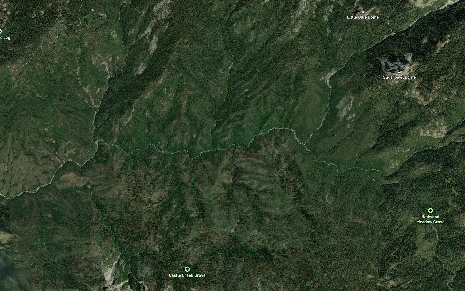 Satellite map of the Castle Creek