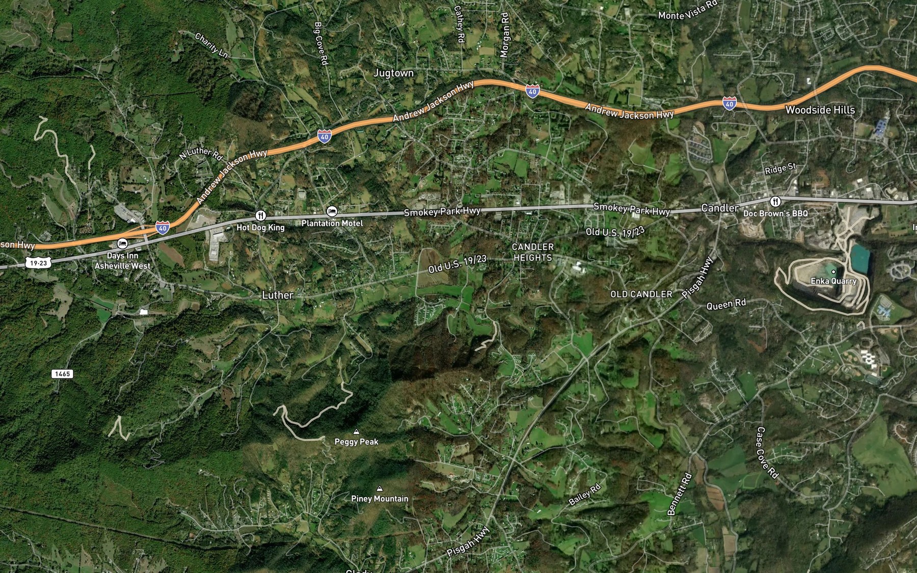 Satellite map of the Webb Branch