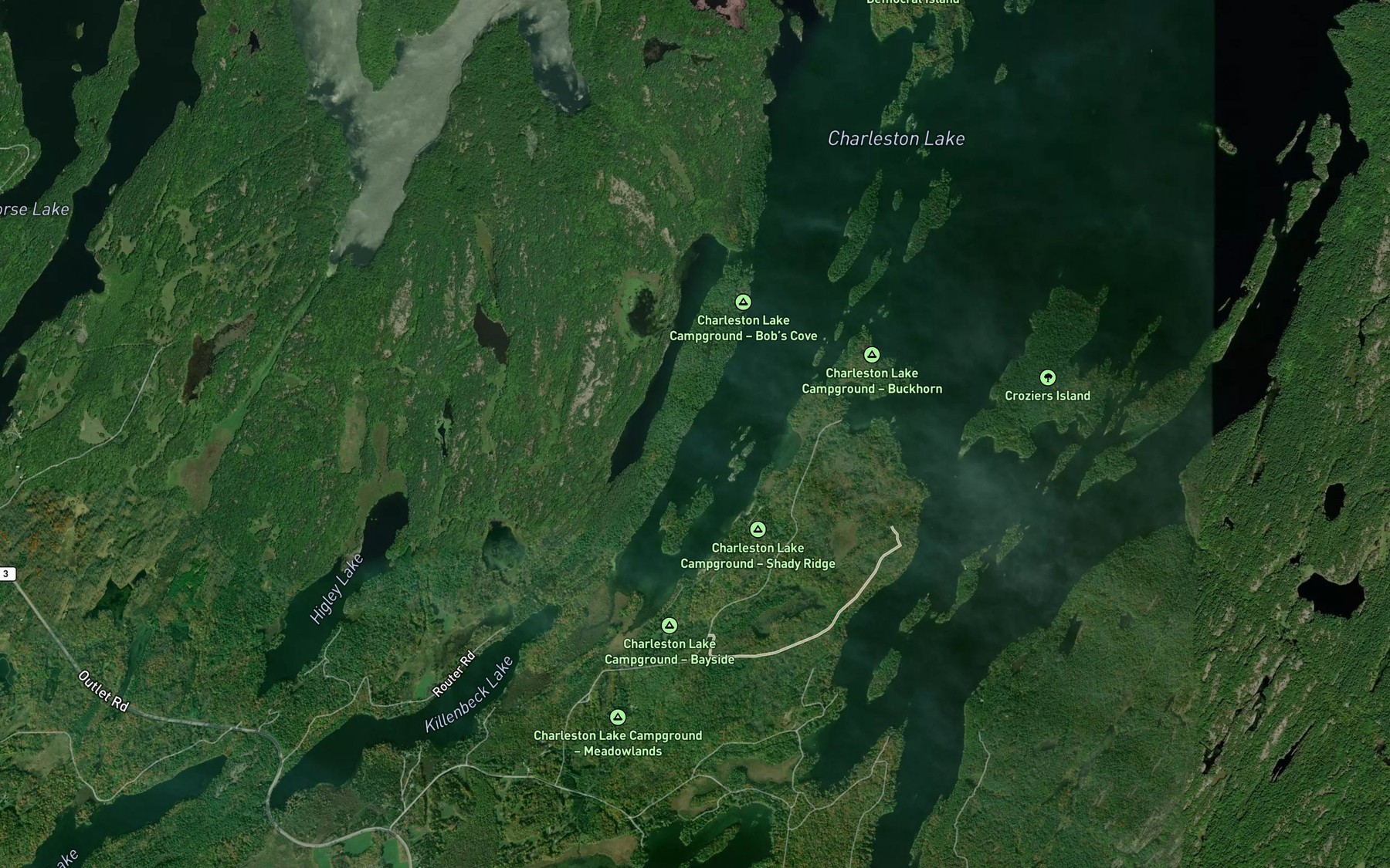 Satellite map of the Slim Bay