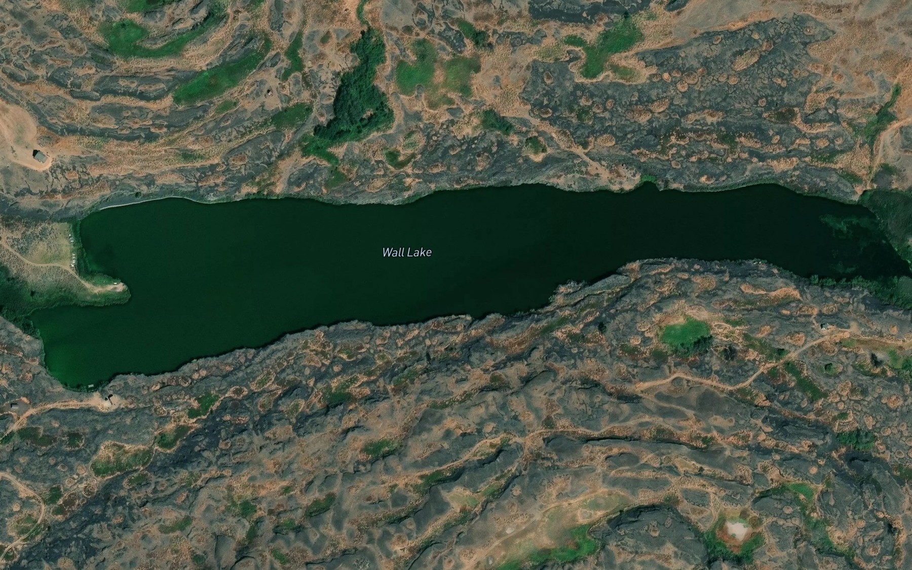 Satellite map of the Wall Lake