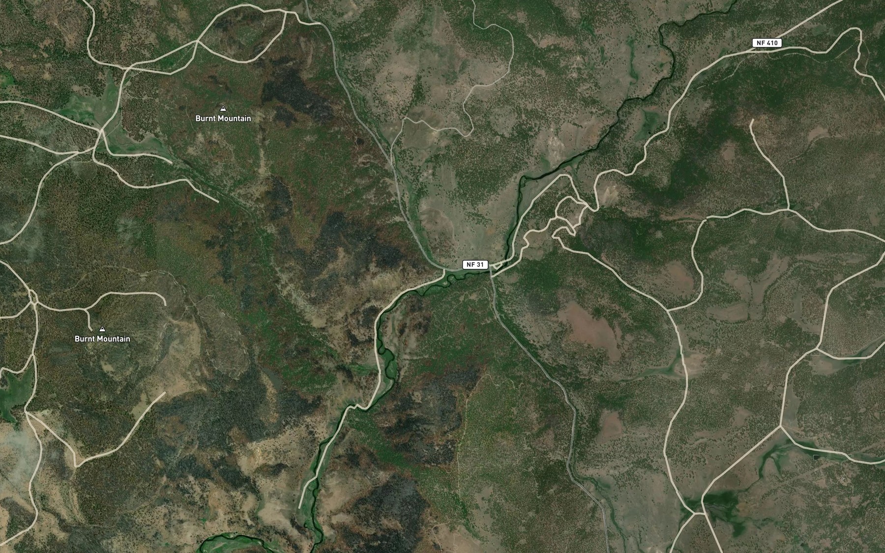 Satellite map of the Sage Hen Creek