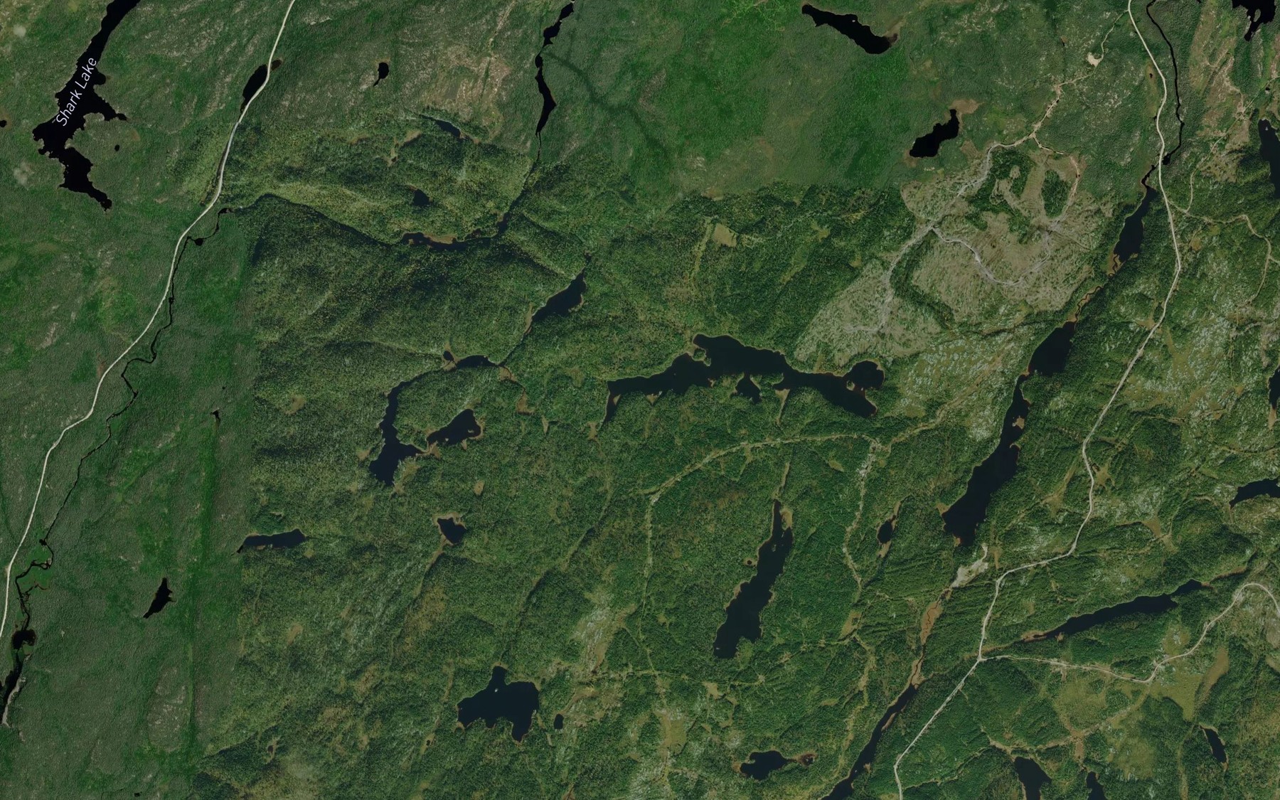 Satellite map of the Sprucegum Creek