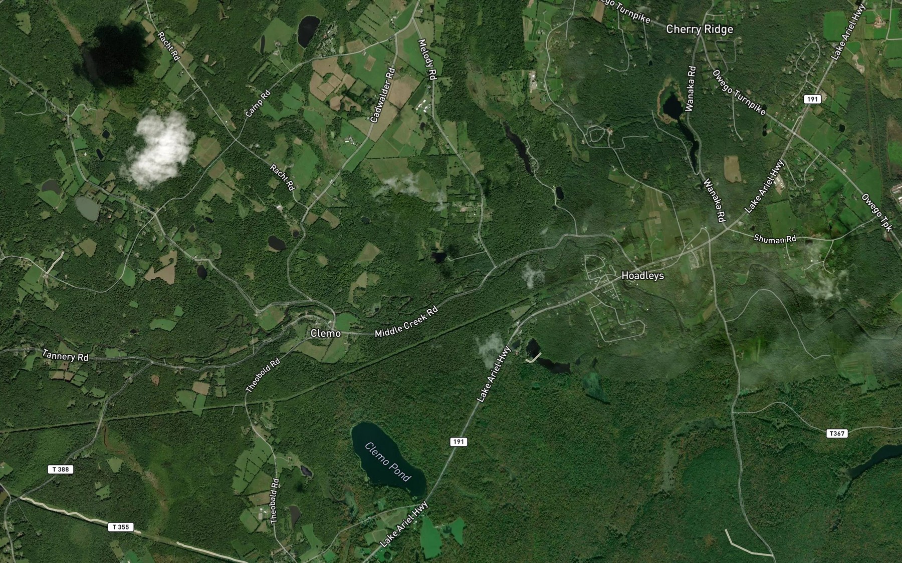 Satellite map of the Pond Brook